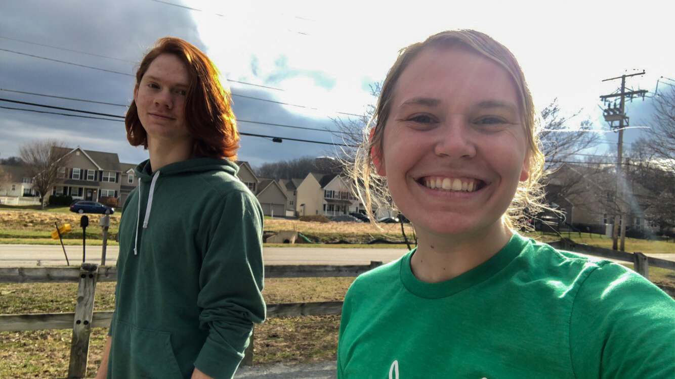 Maggie Kaliszak enjoying nature with her brother Brian on their weekly walks, April 28th, 2020. Maggie Kaliszak | New Freedom, Pennsylvania