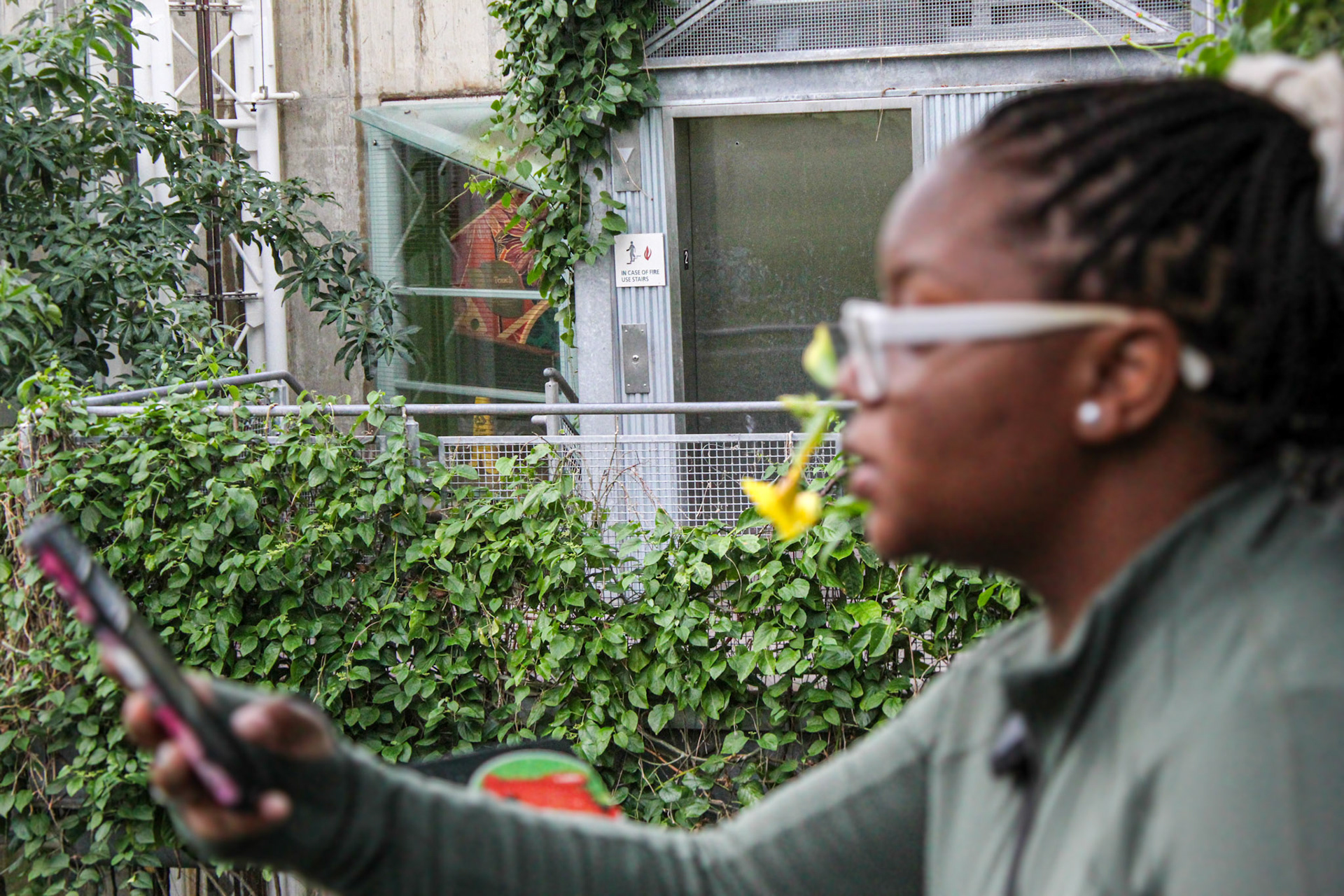 She is focused on her environment!