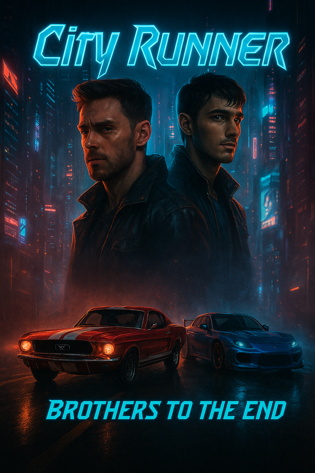 Neon-dystopian brand world with poster design, merchandise, and immersive storytelling.