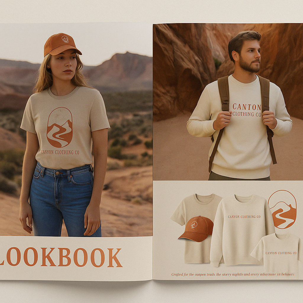Seasonal apparel branding and print materials for a sustainable outdoor brand.