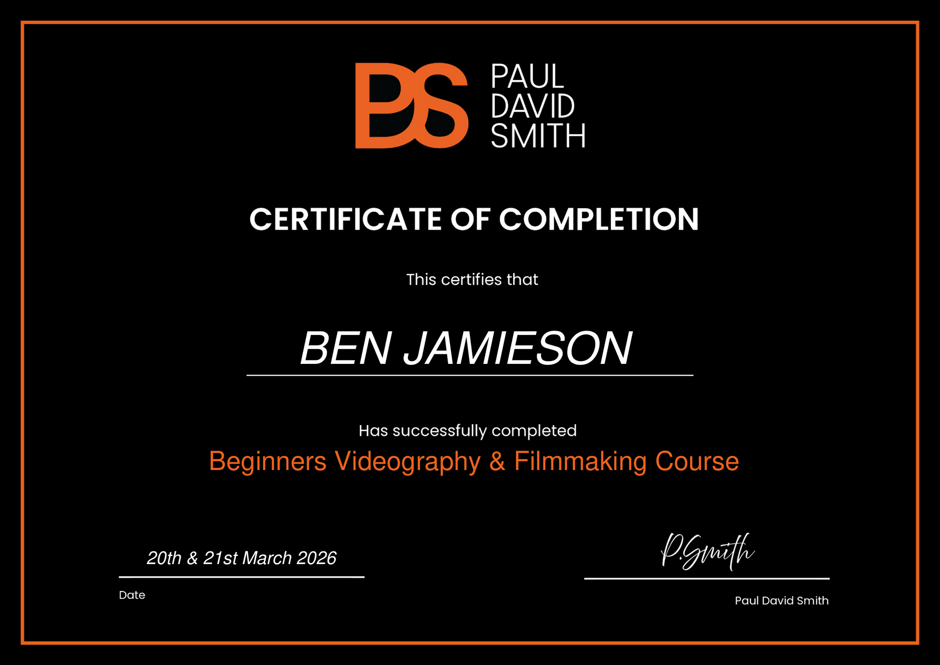 Beginners Videography & Filmmaking Course