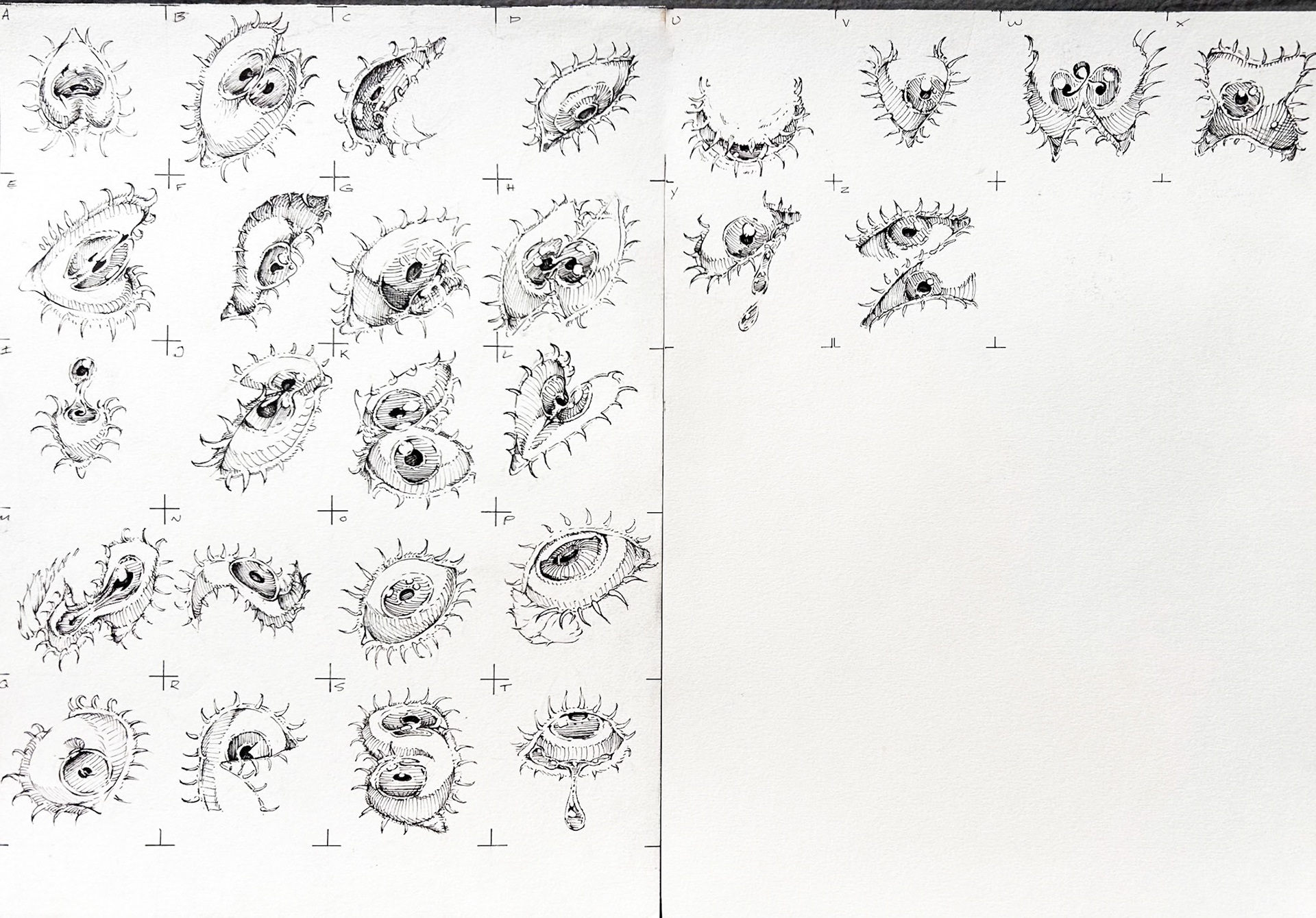 Alphabet made of Eyes