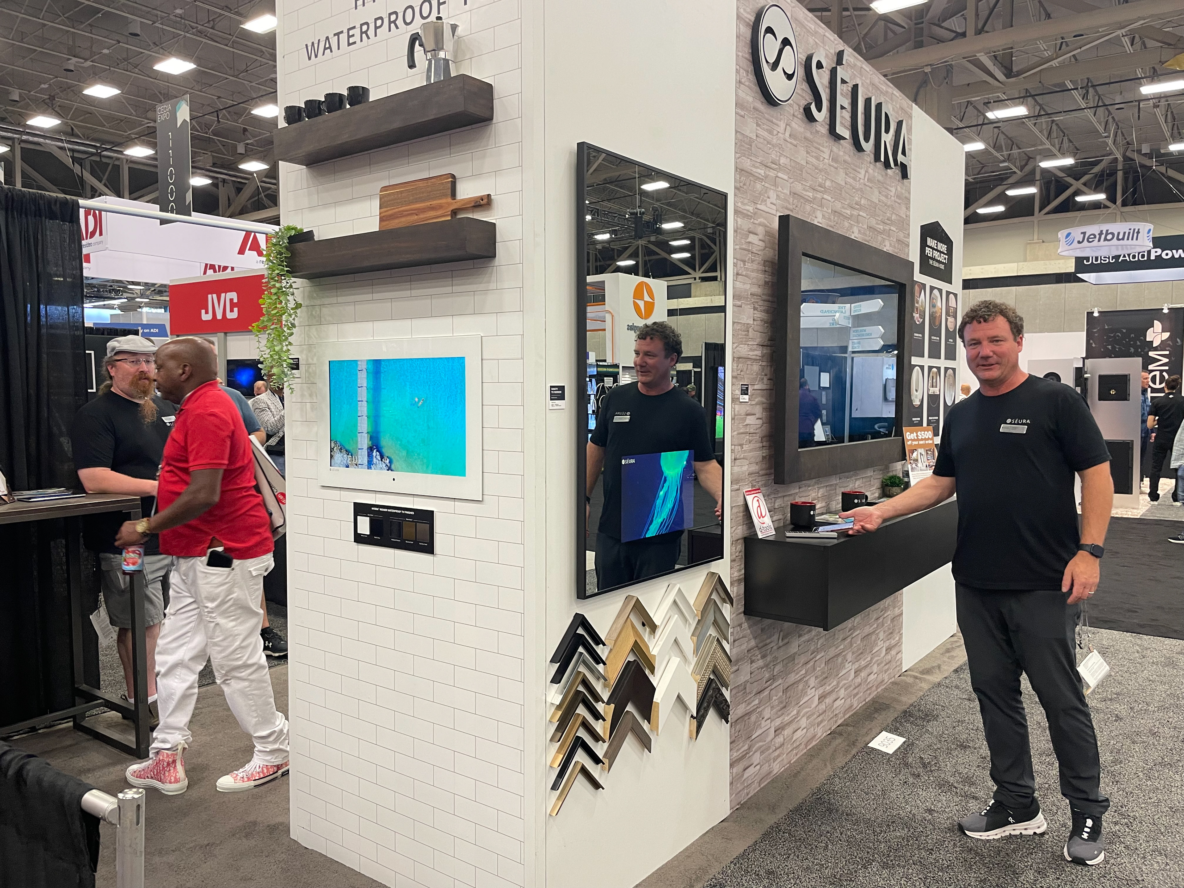 A glimpse at our scaled down indoor booth where the team shared drink tickets, driving traffic to our outdoor exhibit.