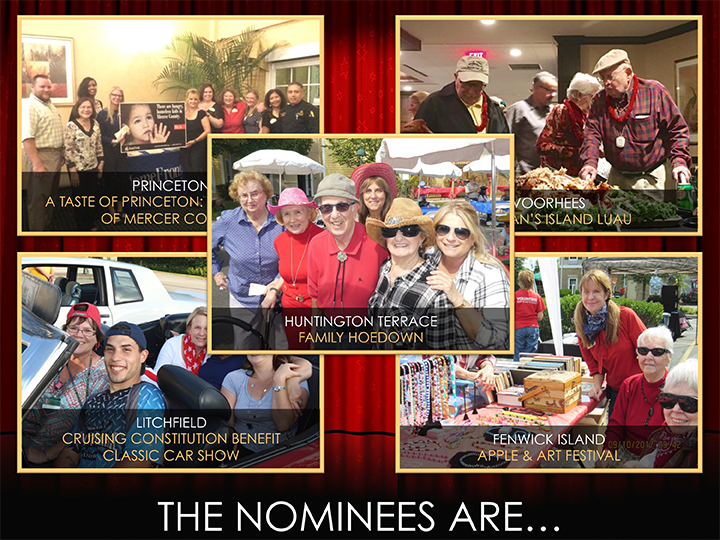 These images appeared as th nominees were announced, a la the Emmys.