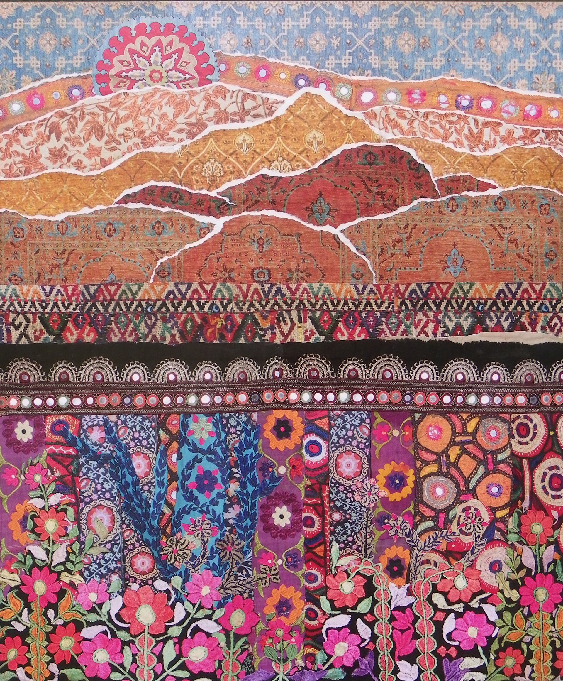 Inside the Wall There Is A Garden #2,  2023,  20" x 24", paper collage on birch panel, SOLD