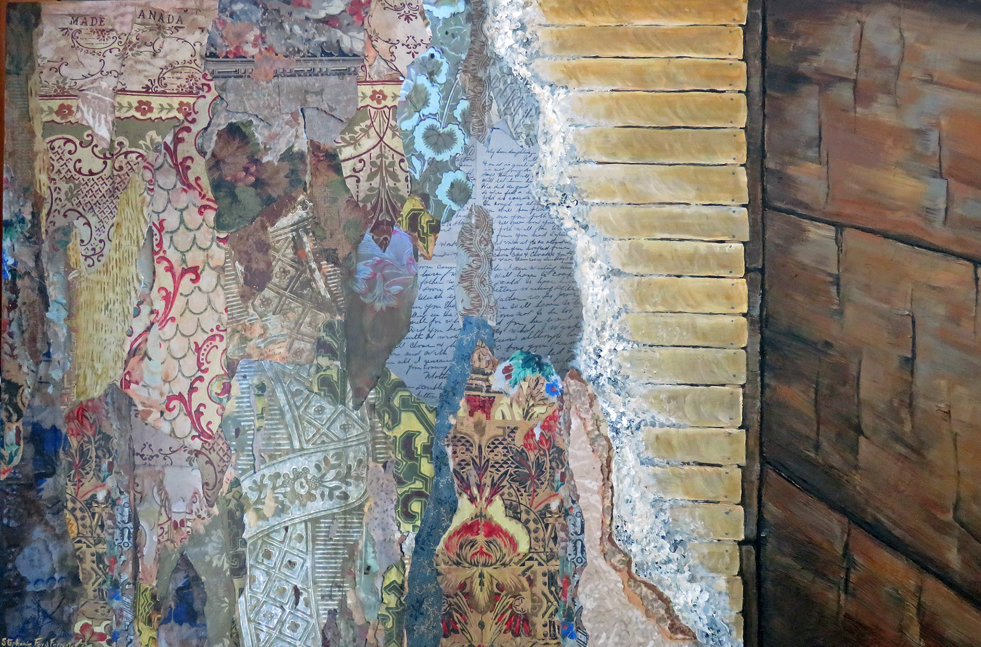 Fragments in Time #2, 2023, 36" x 24",  mixed media on birch board