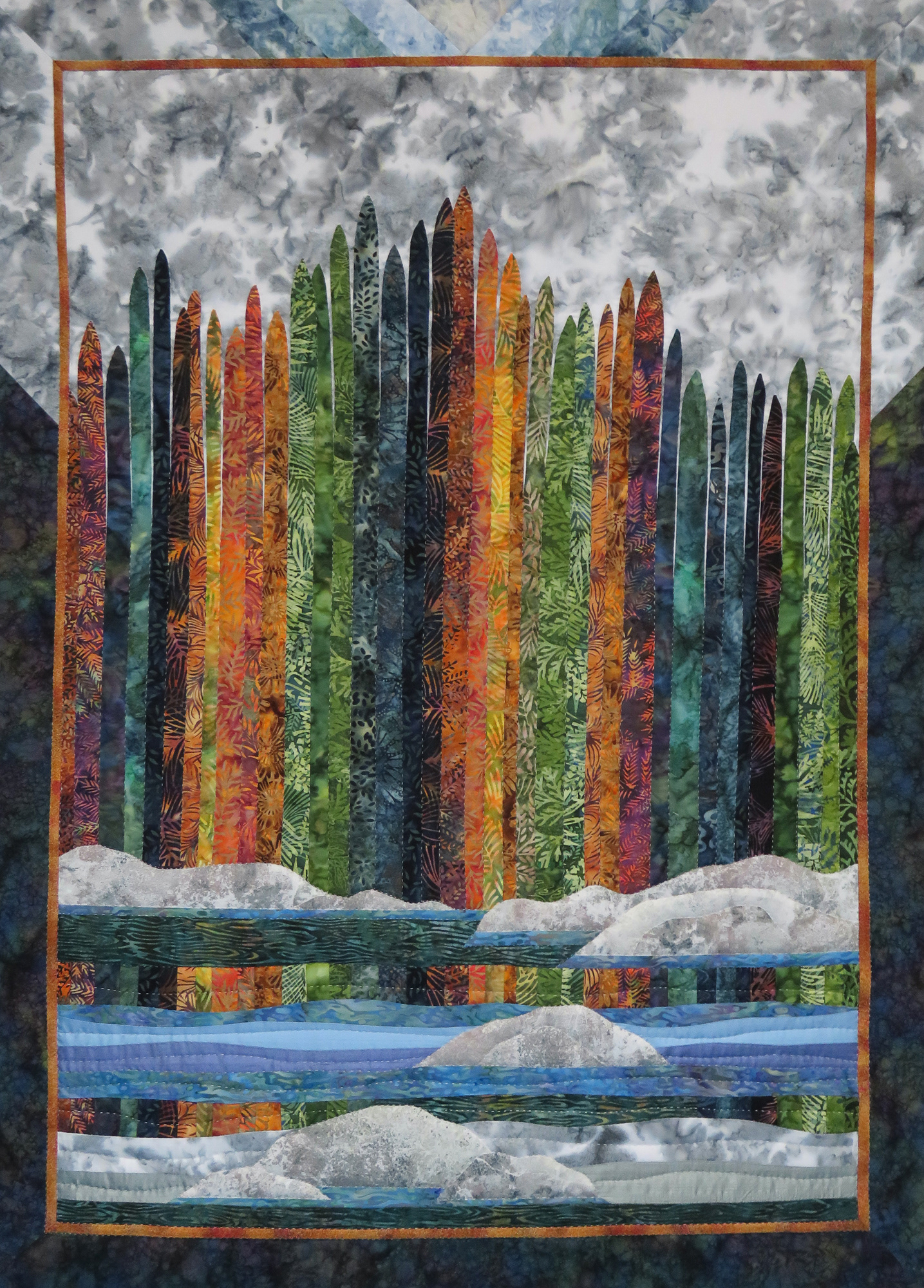 Untitled Commission,  35" x48",  handworked silks & batiks