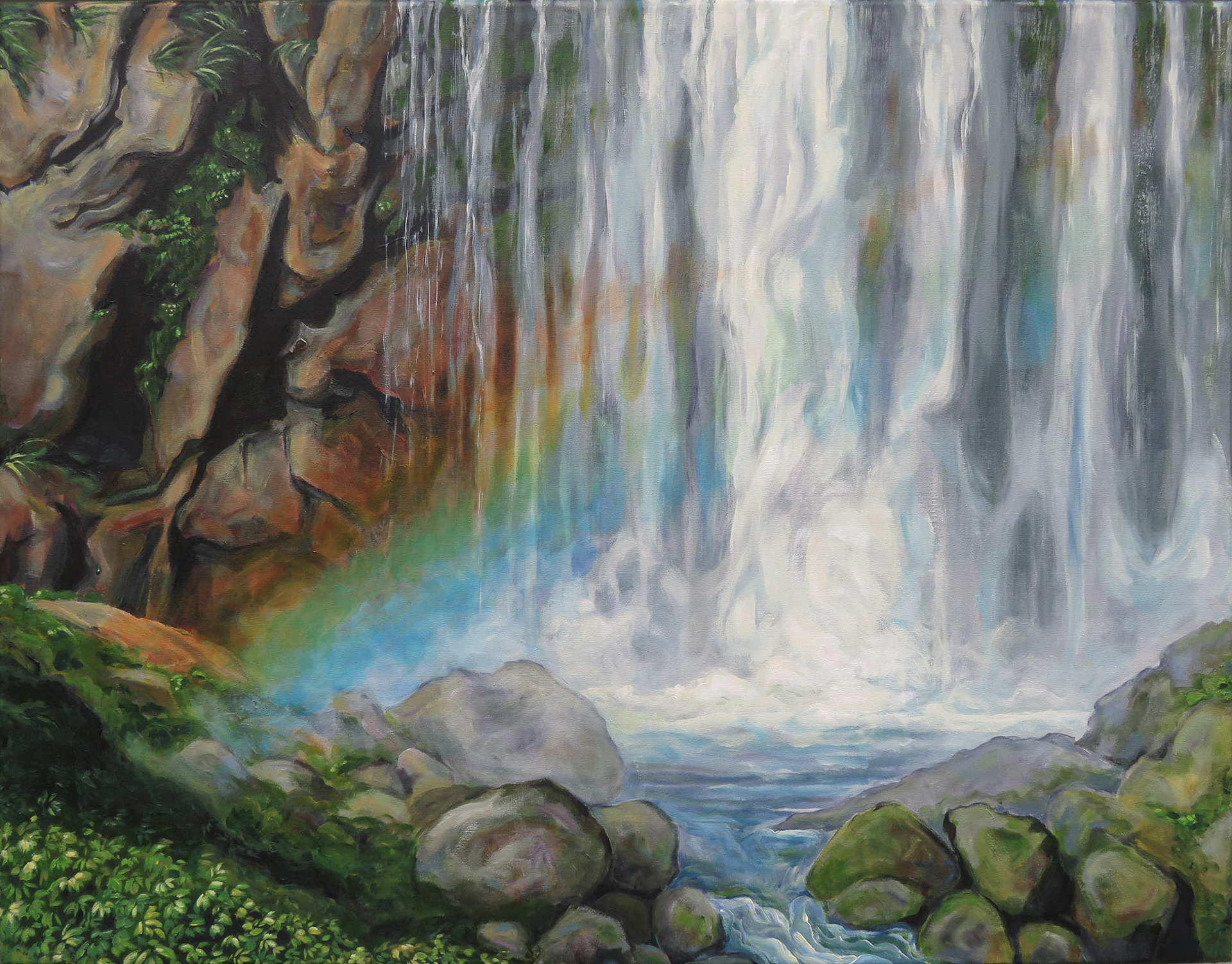 New Zealand Falls, 44"x 34", acrylic on canvas