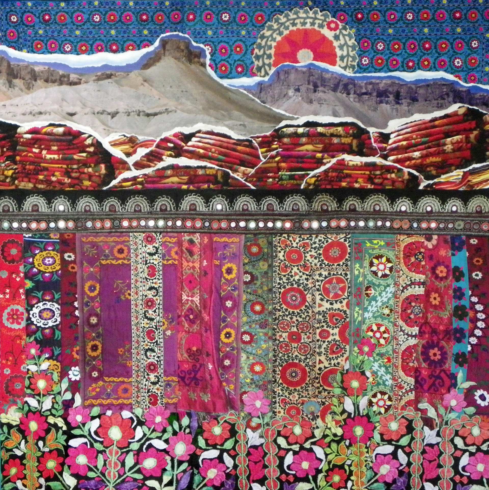 Inside The Wall There Is A Garden #3,  2023,  24"x24", mixed media