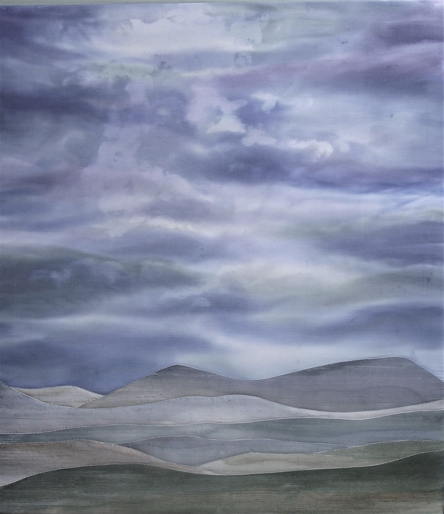 Orkadian Light, handworked painted silks, SOLD