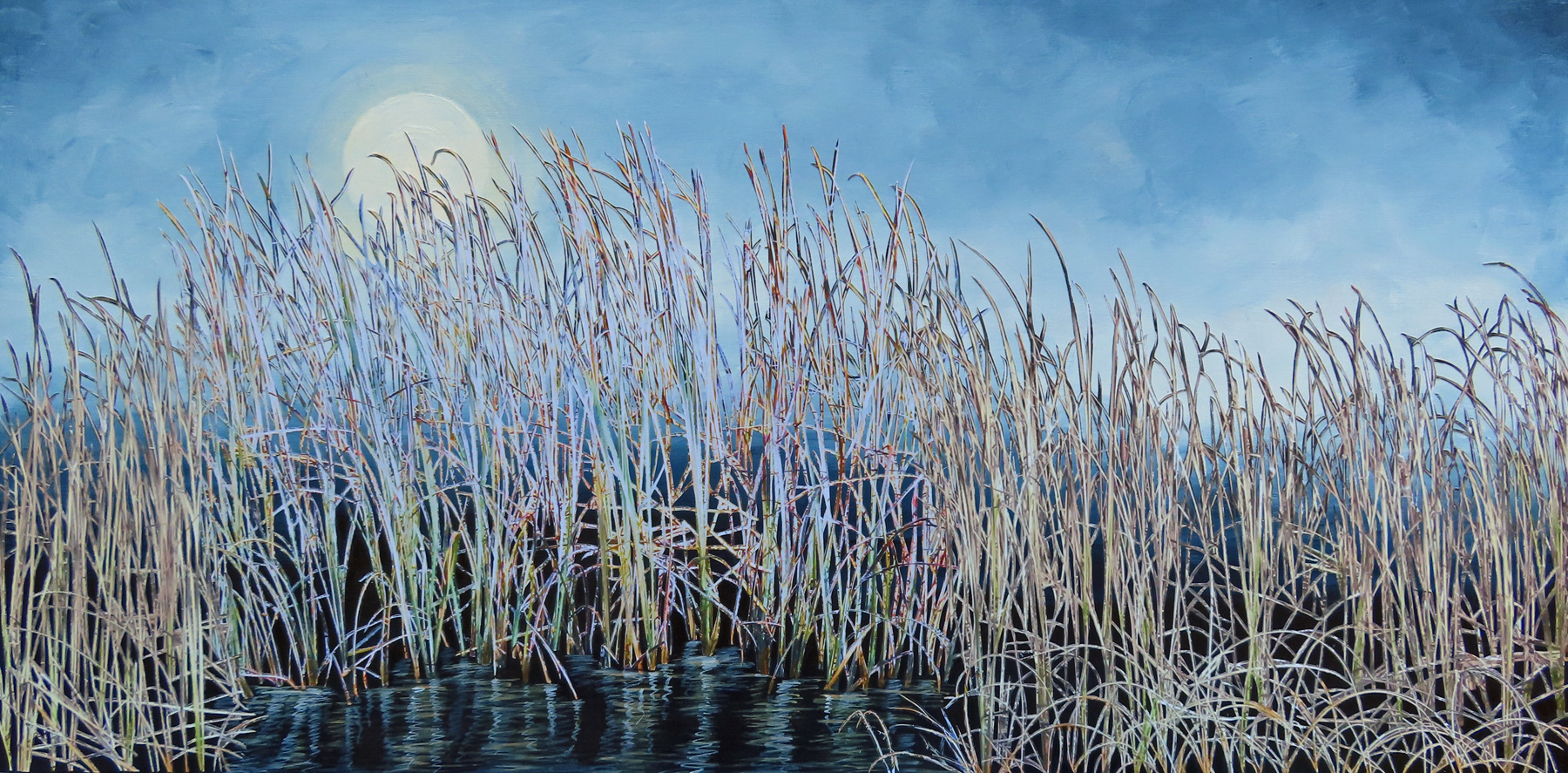 Morning In The Marsh, 2025,  15"x 30", SOLD
