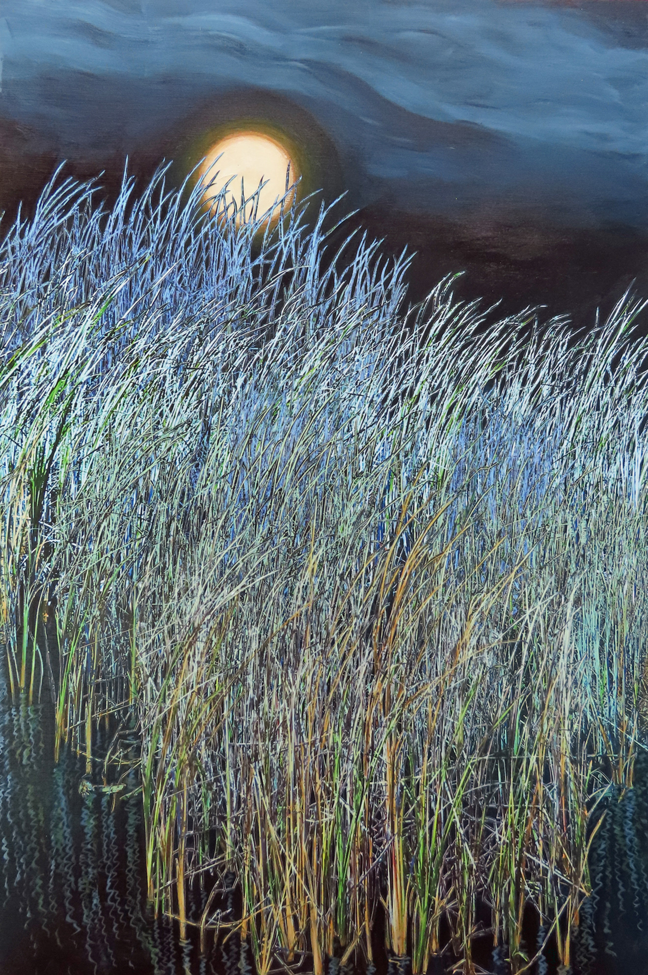 Marsh In Moonlight, 2026, 24"x16", SOLD