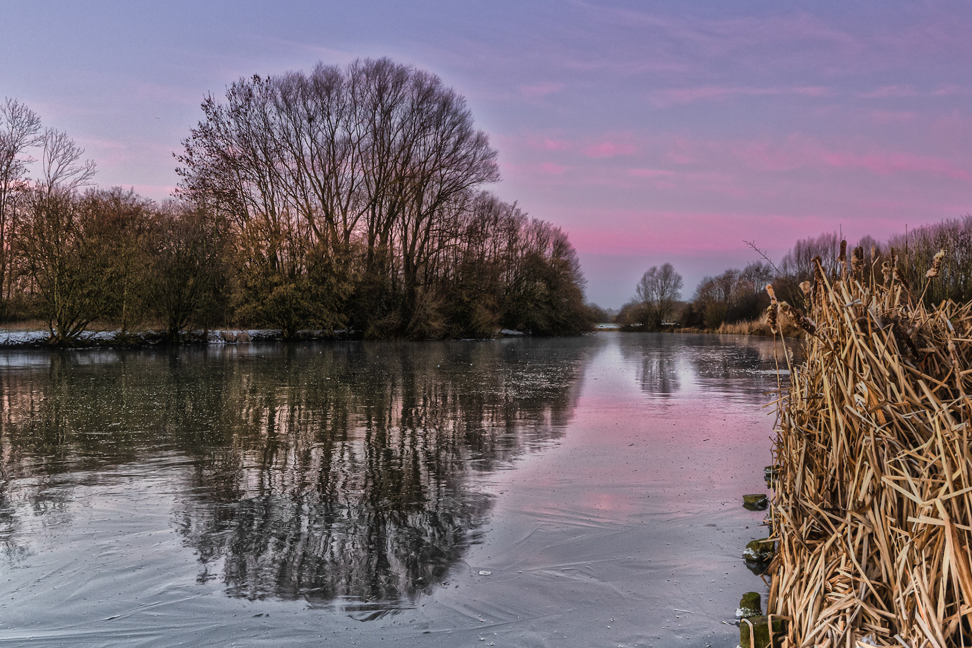 ijs op de oude Leie te Wevelgem 