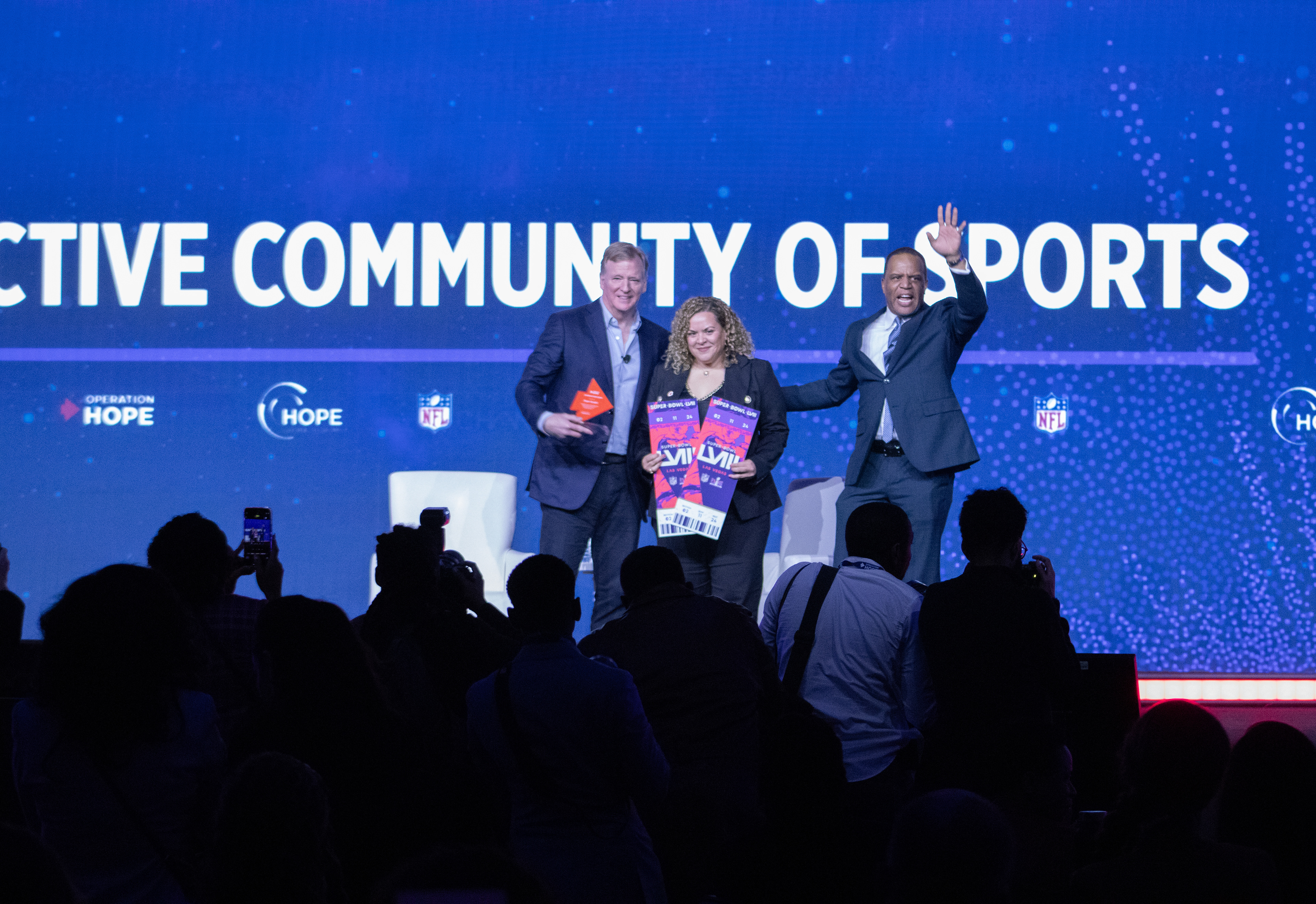 Operation HOPE - Roger Goodell, NFL Commissioner, announcing Las Vegas Super Bowl