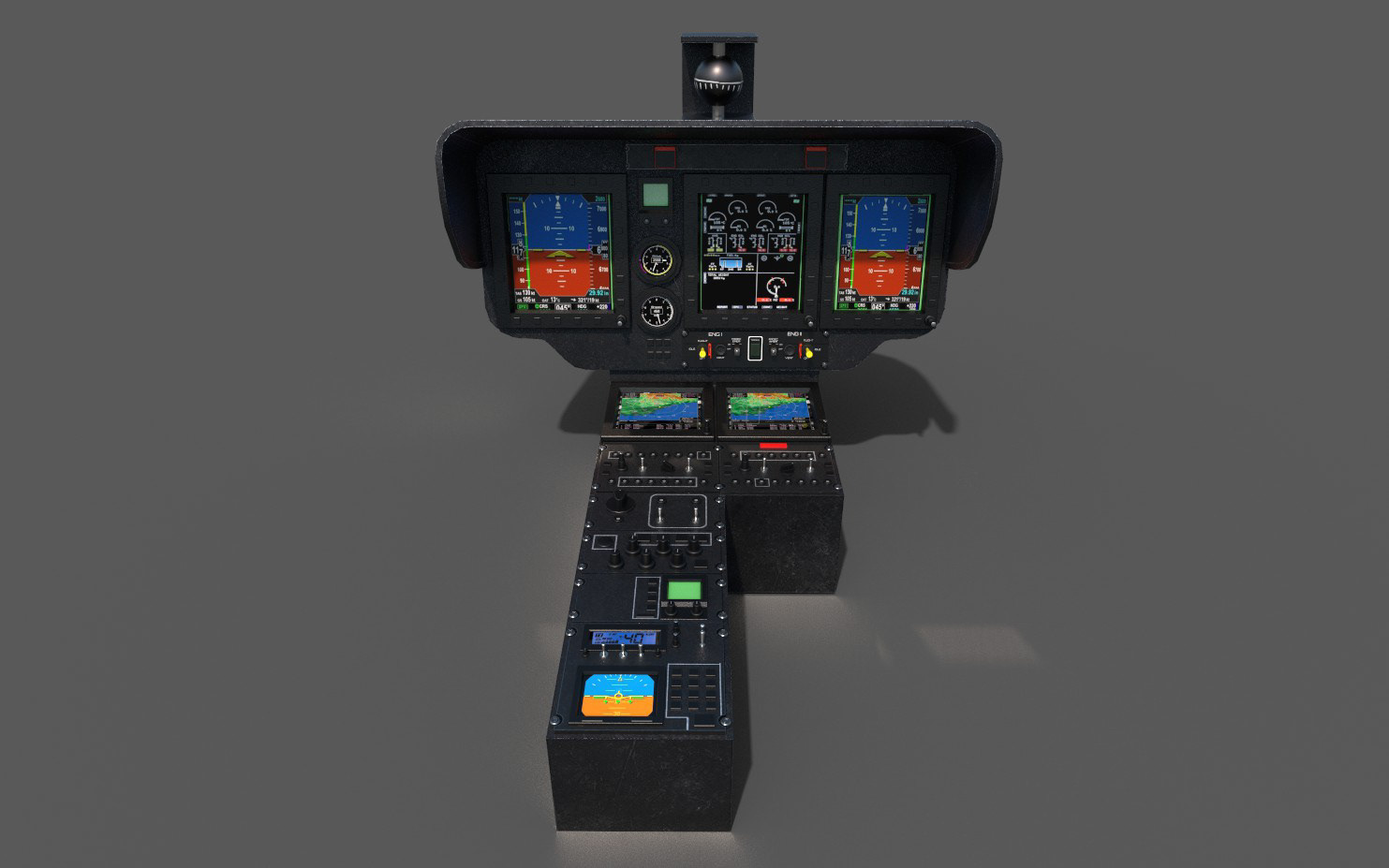 Helicopter Cockpit Center Control panel