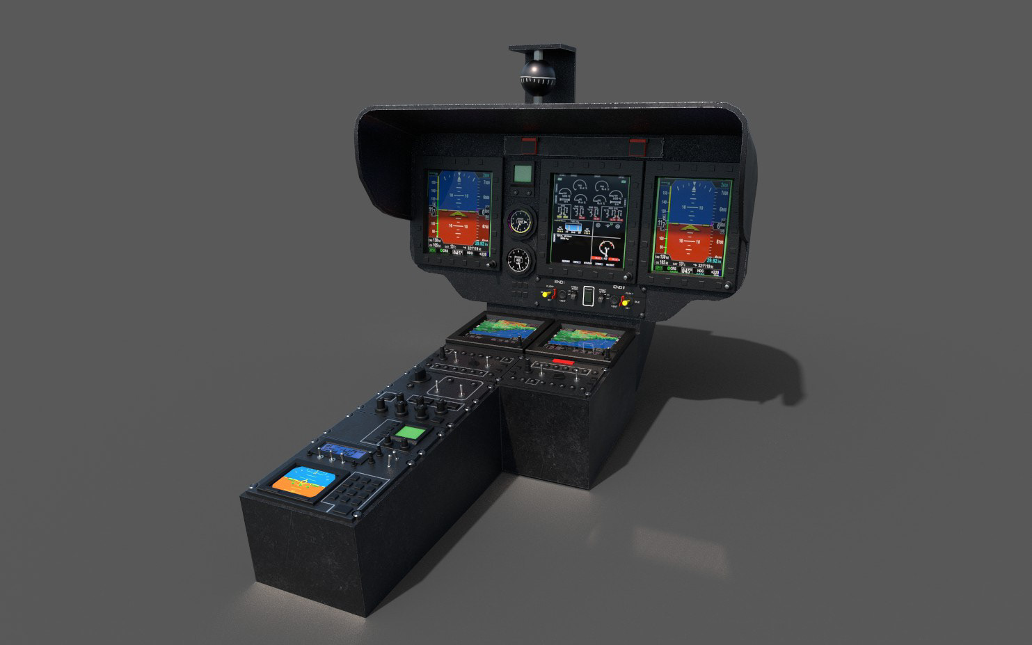 Helicopter Cockpit Center Control panel