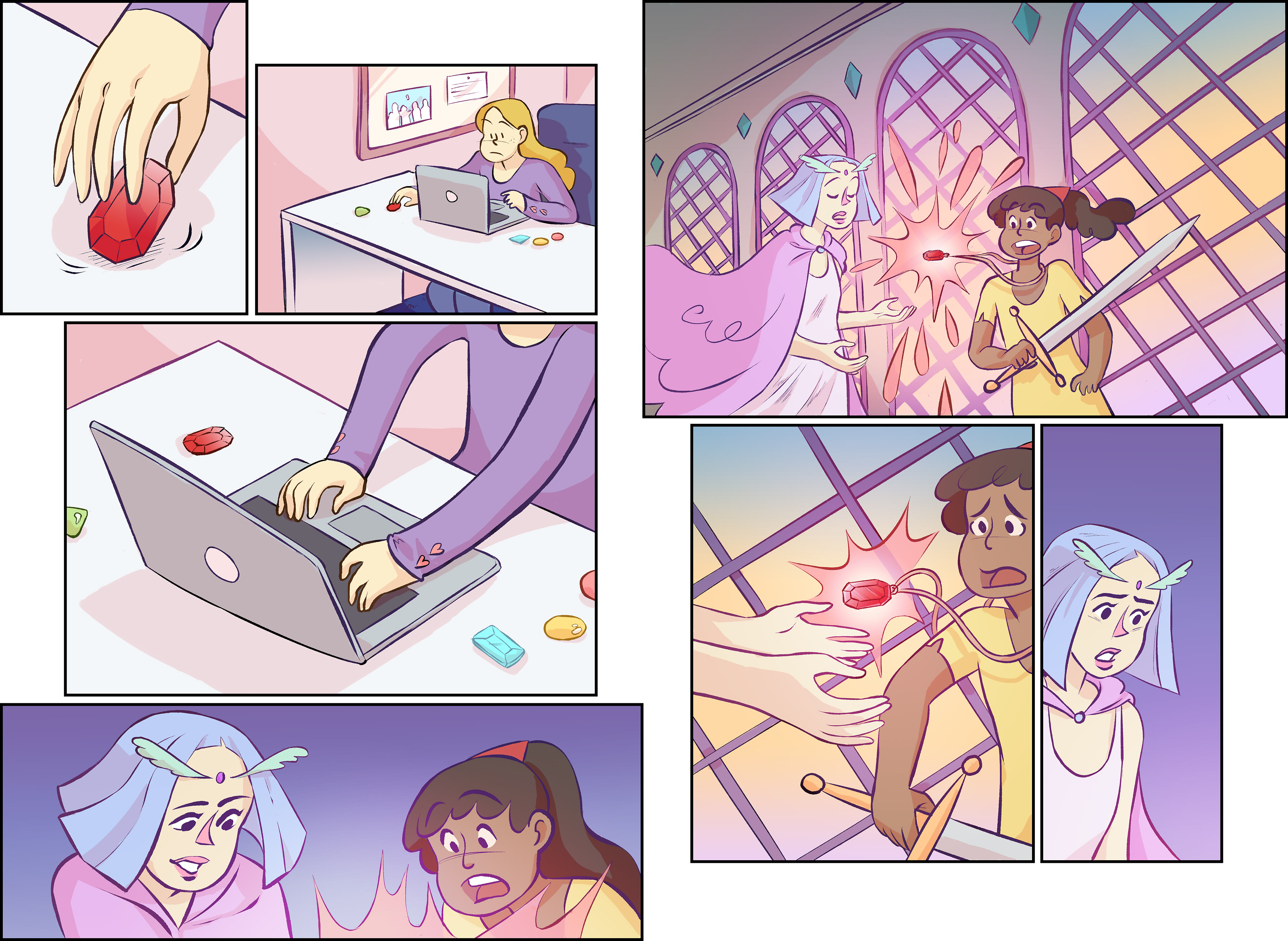 A spread from JUST PRETEND (2021, LB Ink)