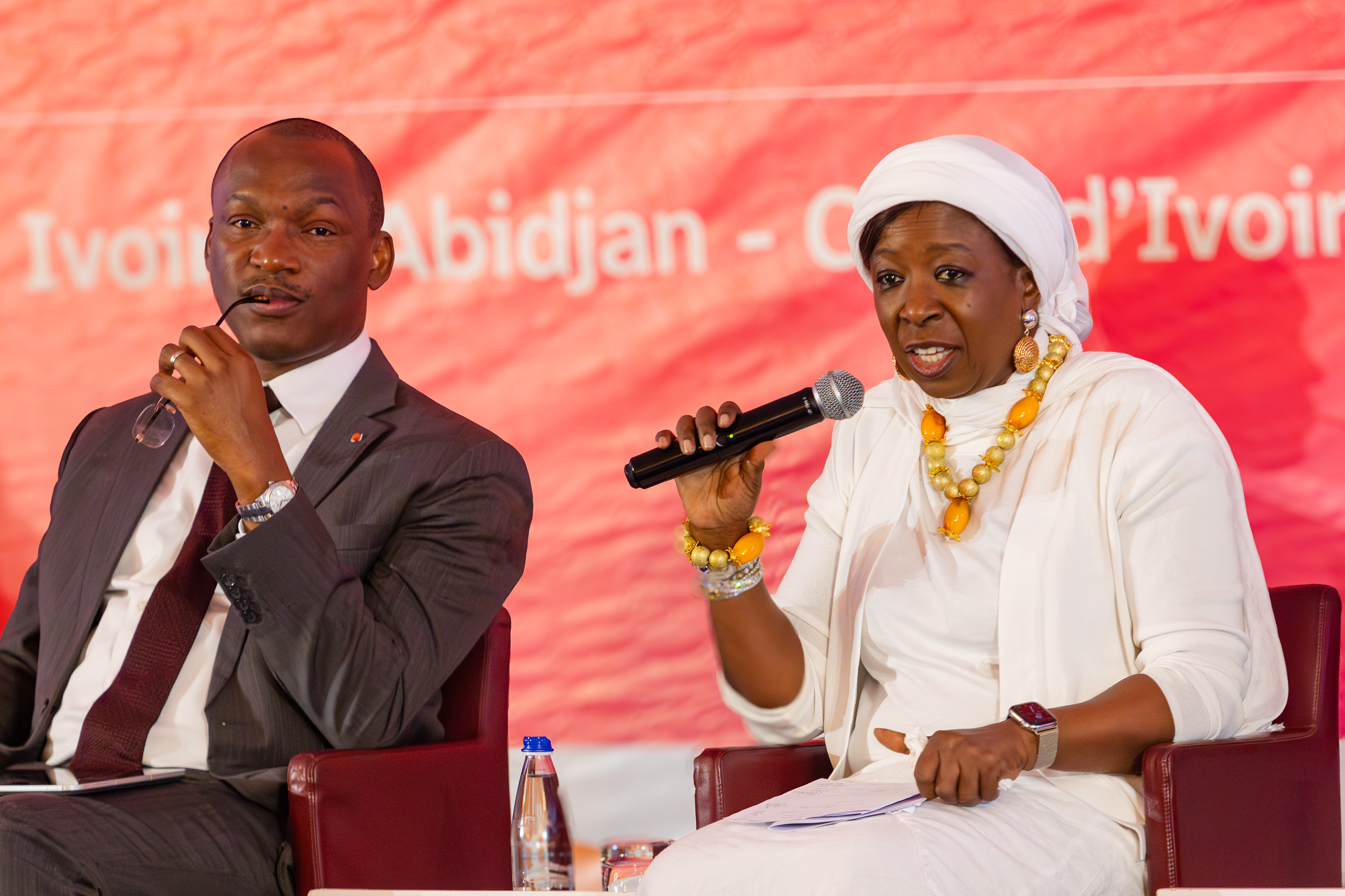 On 11 September 2025 in Abidjan, UNFPA Executive Director, Dr. Diene Keita, took part in a high-level dialogue on reducing maternal mortality and morbidity in Côte d’Ivoire. She participated in a high-level panel alongside Mamadou Touré, Minister for the Promotion of Youth and Youth Employment; Nassénéba Touré, Minister for Women, Family and Children; and Pierre Dimba, Minister of Health. The discussion underscored the importance of strategic resource mobilization, stronger partnerships, and collective advocacy involving government, civil society, youth and faith-based organizations.