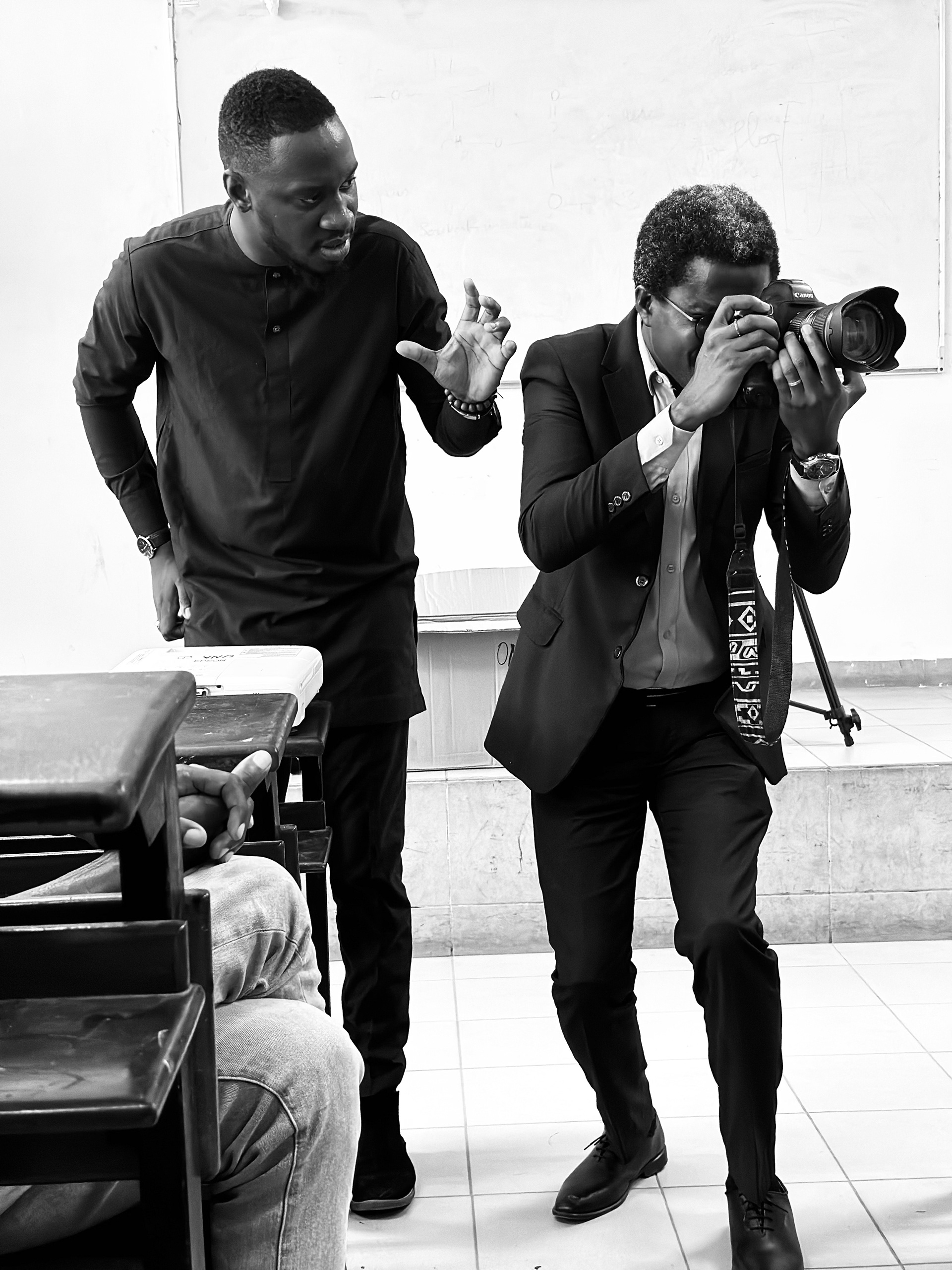 Miléquêm Diarassouba, Photojournalist West Africa, training communication service members in photography at Université Nangui ABROGOUA, Abidjan, Côte d'Ivoire, 30 January 2024.