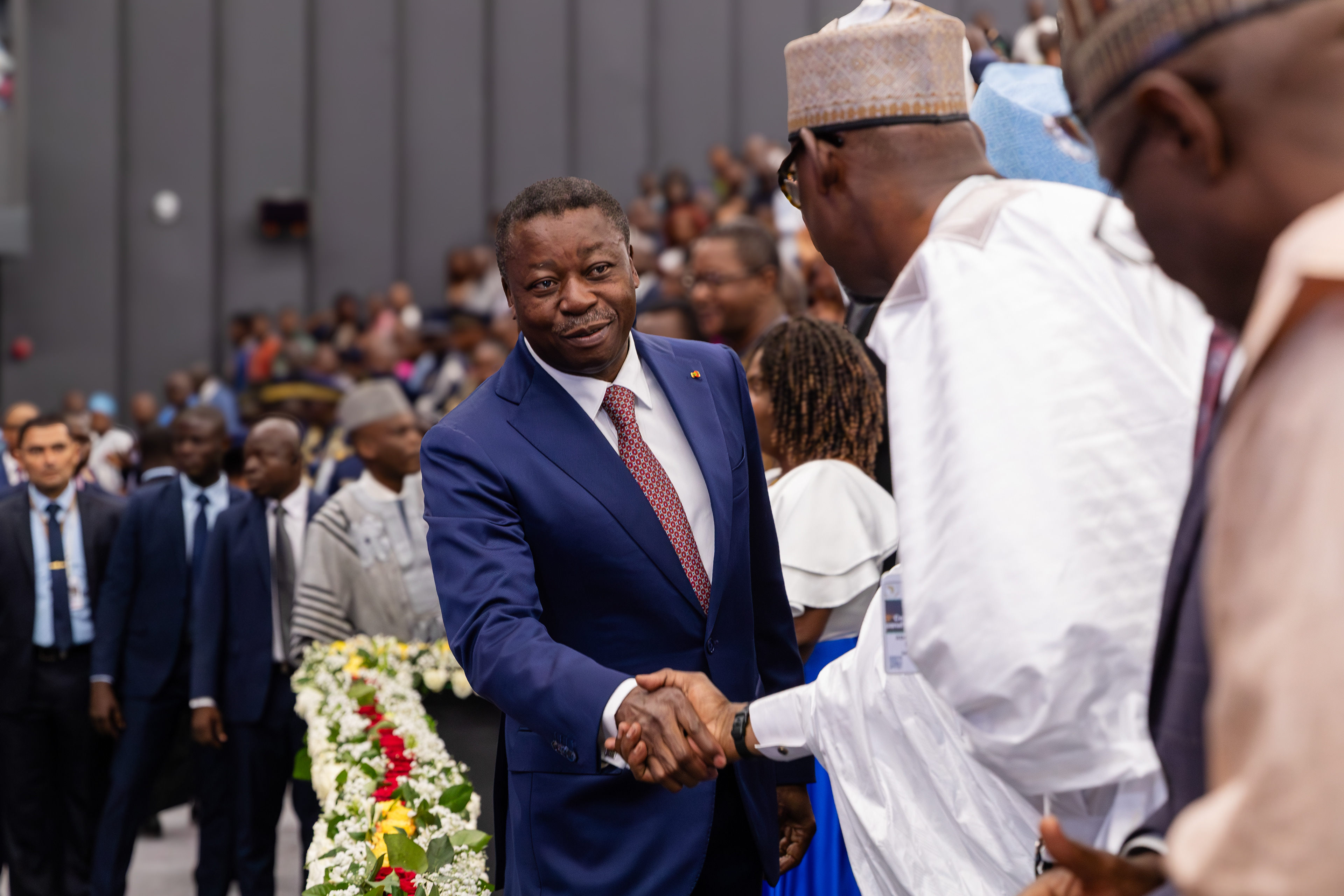 His Excellency Faure Essozimna Gnassingbé, President of the Council of Togo and the highest authority of the State, arrives at the opening of the 9th Pan-African Congress in Lomé, Togo, on 8 December 2025. UNFPA works with national and regional authorities to strengthen reproductive health systems, advance gender equality, and support initiatives benefiting women, girls and young people.