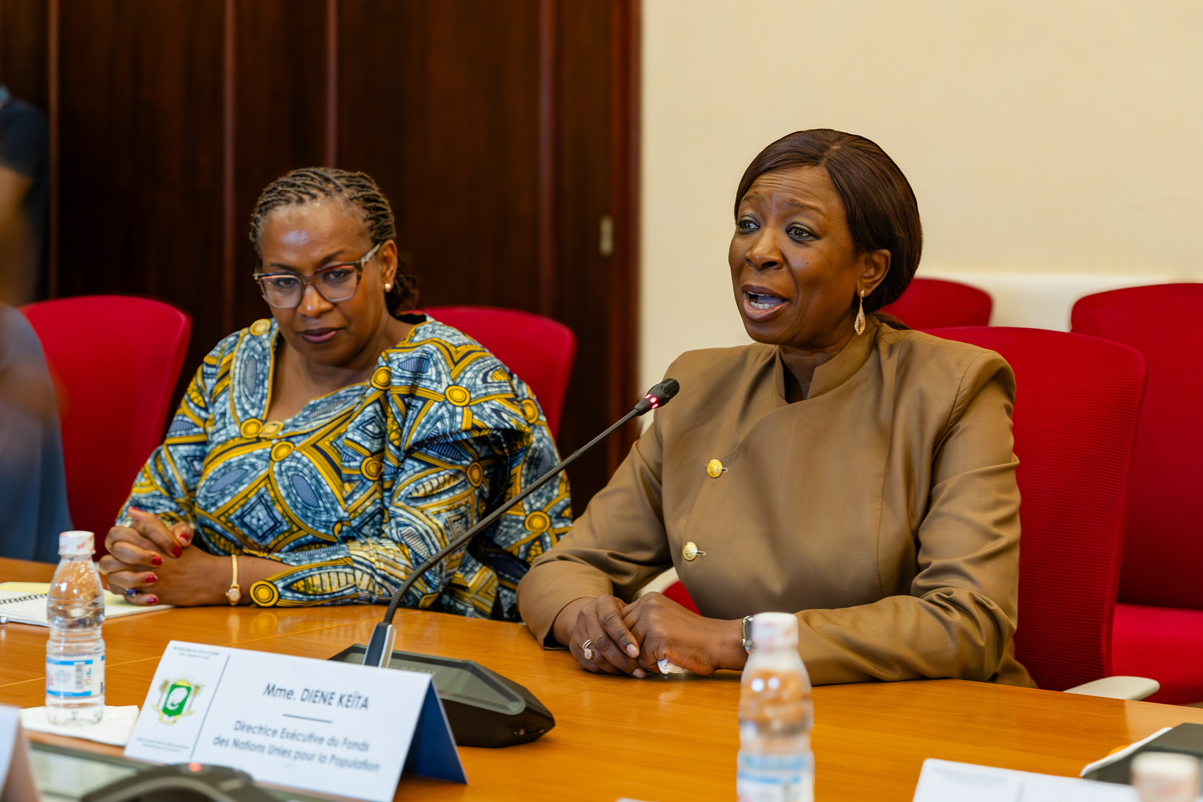 On 10 September 2025 in Abidjan, UNFPA Executive Director, Dr. Diene Keita, was received by the Prime Minister of Côte d’Ivoire, Robert Beugré Mambé. The high-level discussion focused on strengthening national partnerships to advance maternal health, gender equality, and opportunities for young people, reaffirming UNFPA’s commitment to supporting the government’s development agenda.