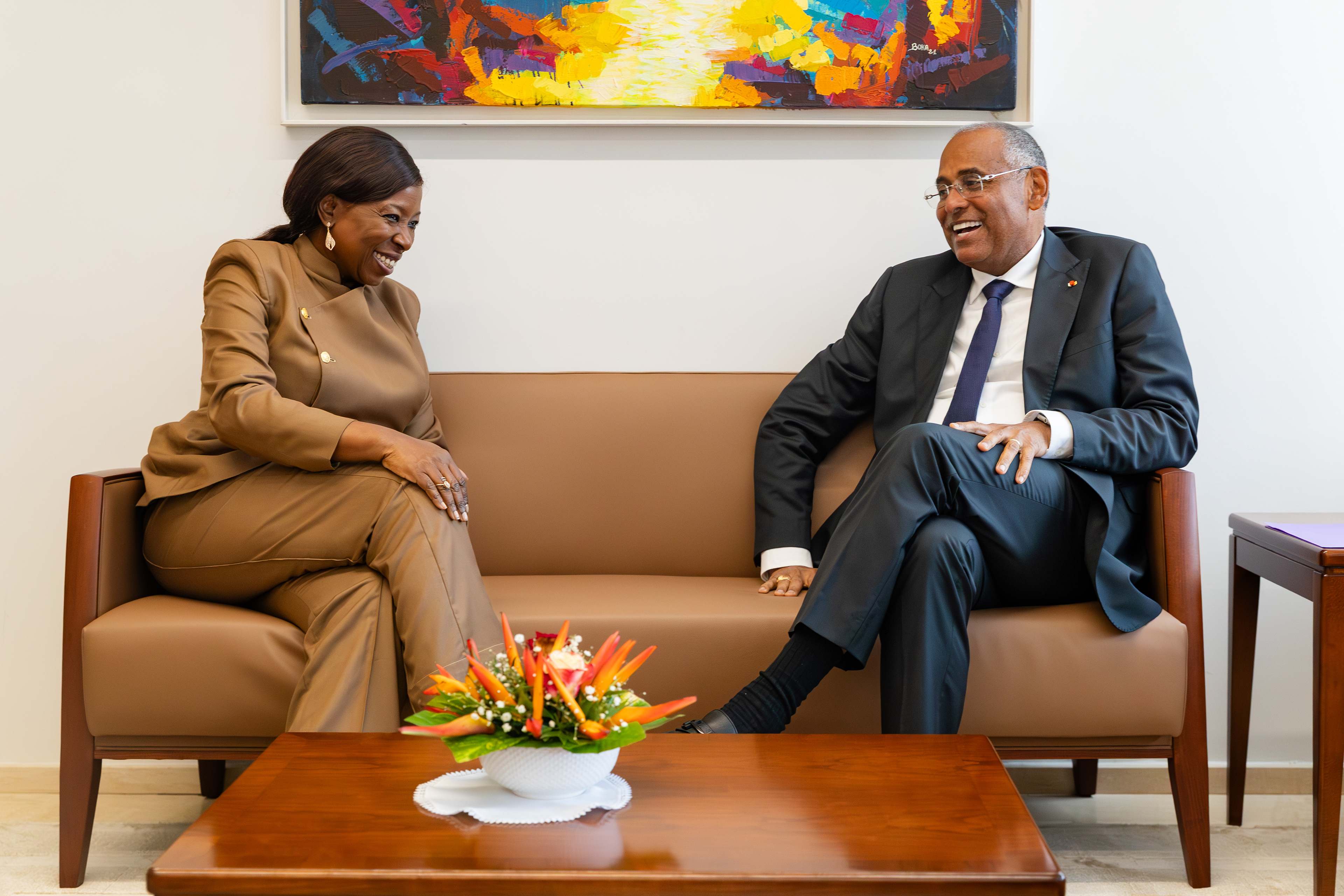 On 10 September 2025 at the Presidential Palace in Abidjan, UNFPA Executive Director, Dr. Diene Keita, met with Patrick Achi, Special Advisor to the President of the Republic of Côte d’Ivoire. The meeting provided an opportunity to exchange on national priorities and explore avenues to further strengthen collaboration in health, youth empowerment, and sustainable development.