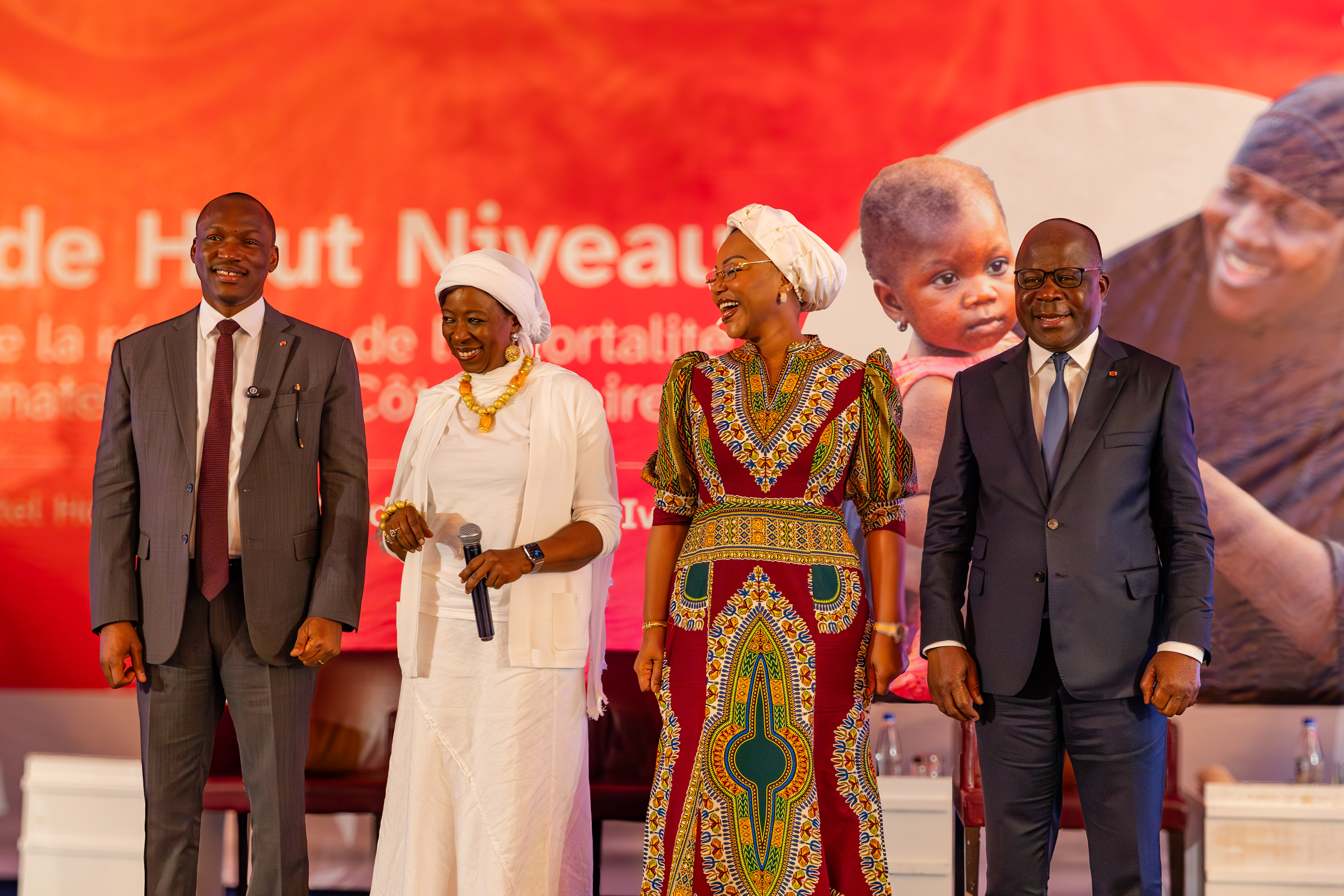 On 11 September 2025 in Abidjan, UNFPA Executive Director, Dr. Diene Keita, took part in a high-level dialogue on reducing maternal mortality and morbidity in Côte d’Ivoire. She participated in a high-level panel alongside Mamadou Touré, Minister for the Promotion of Youth and Youth Employment; Nassénéba Touré, Minister for Women, Family and Children; and Pierre Dimba, Minister of Health. The discussion underscored the importance of strategic resource mobilization, stronger partnerships, and collective advocacy involving government, civil society, youth and faith-based organizations.