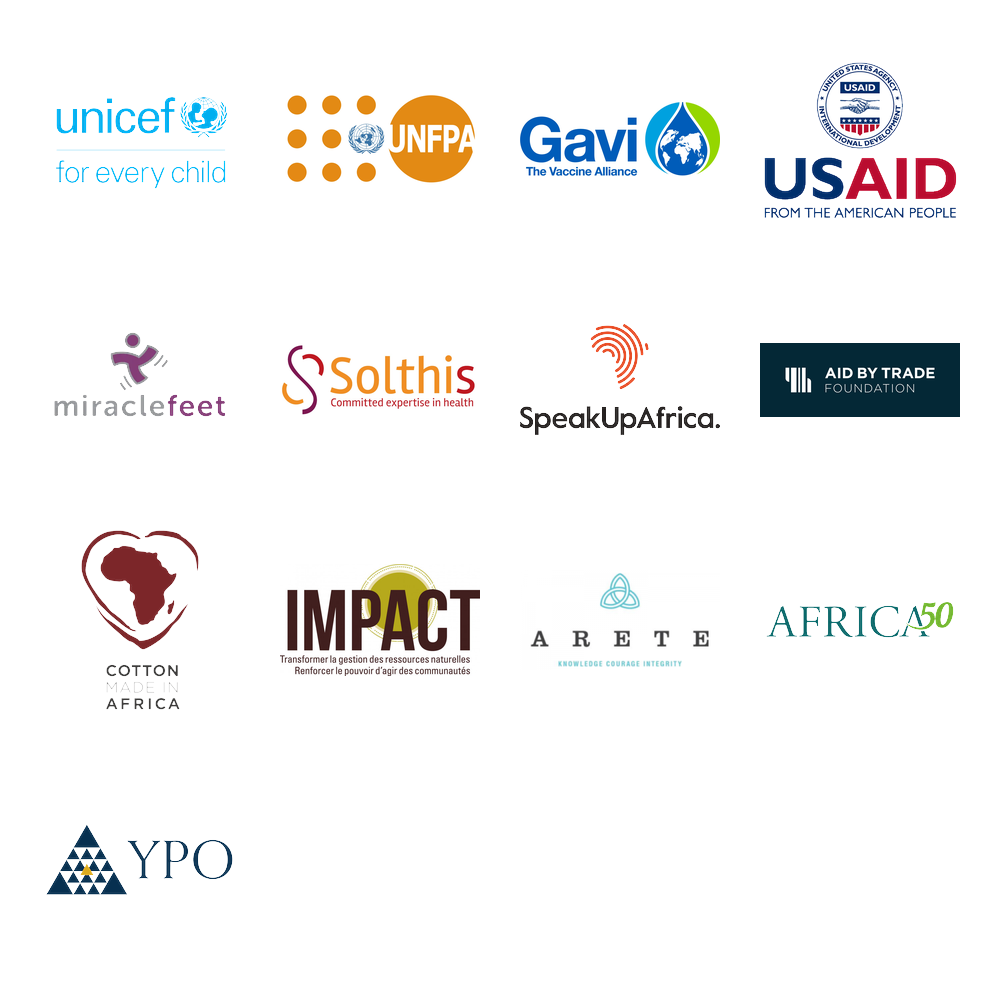 Logos of organizations that trusted Miléquêm Diarassouba, a photojournalist and filmmaker from Côte d’Ivoire documenting development, health, education and resilience across West Africa.