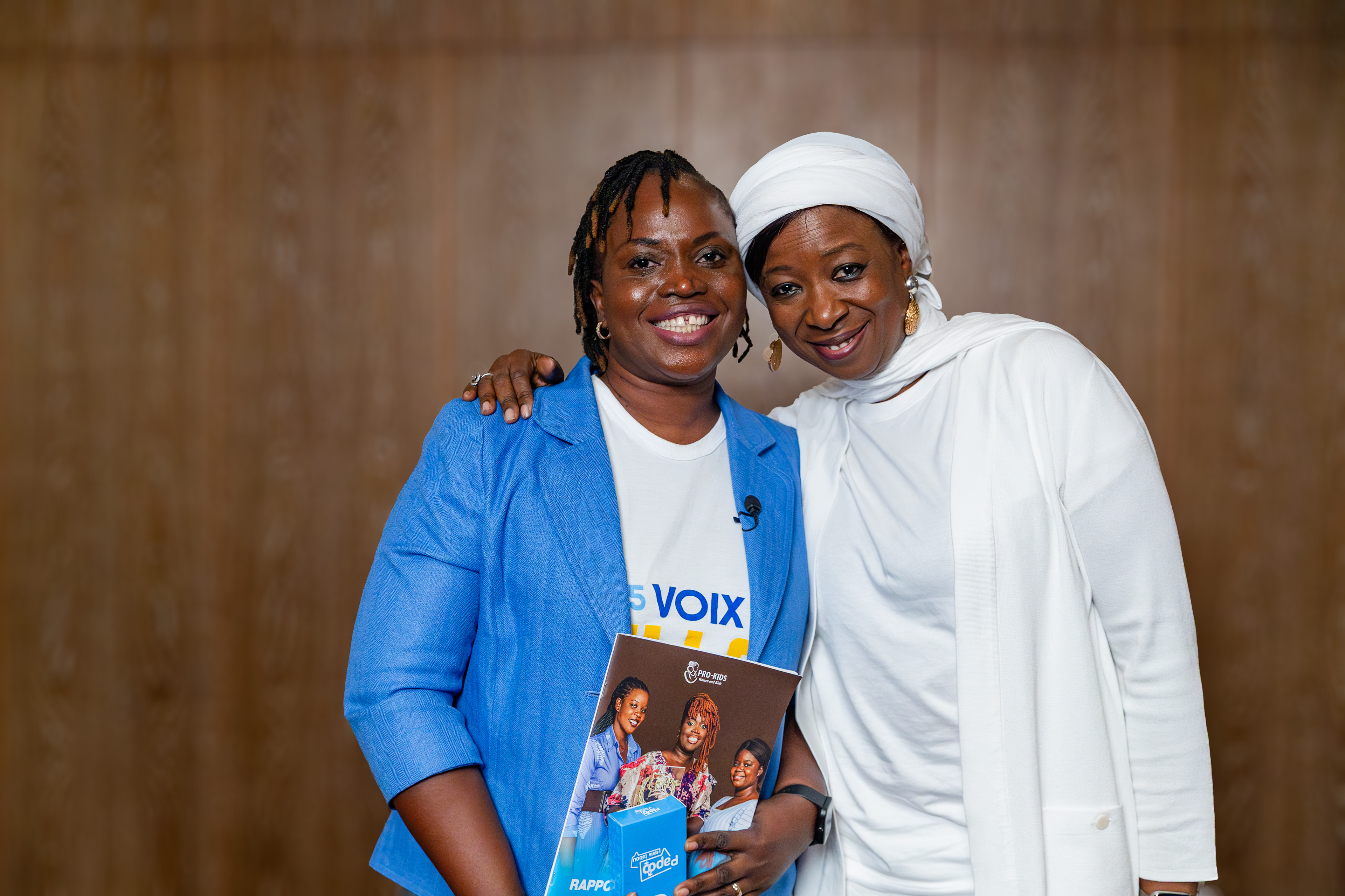 UNFPA Executive Director, Dr. Diene Keita, poses with Aïcha Gladys Traoré, head of the NGO Pro-Kids, during her mission in Abidjan on 11 September 2025. As a young leader committed to supporting adolescent mothers, Ms. Traoré represents the dynamism and impact of youth engagement in advancing gender equality and social change in Côte d’Ivoire.
