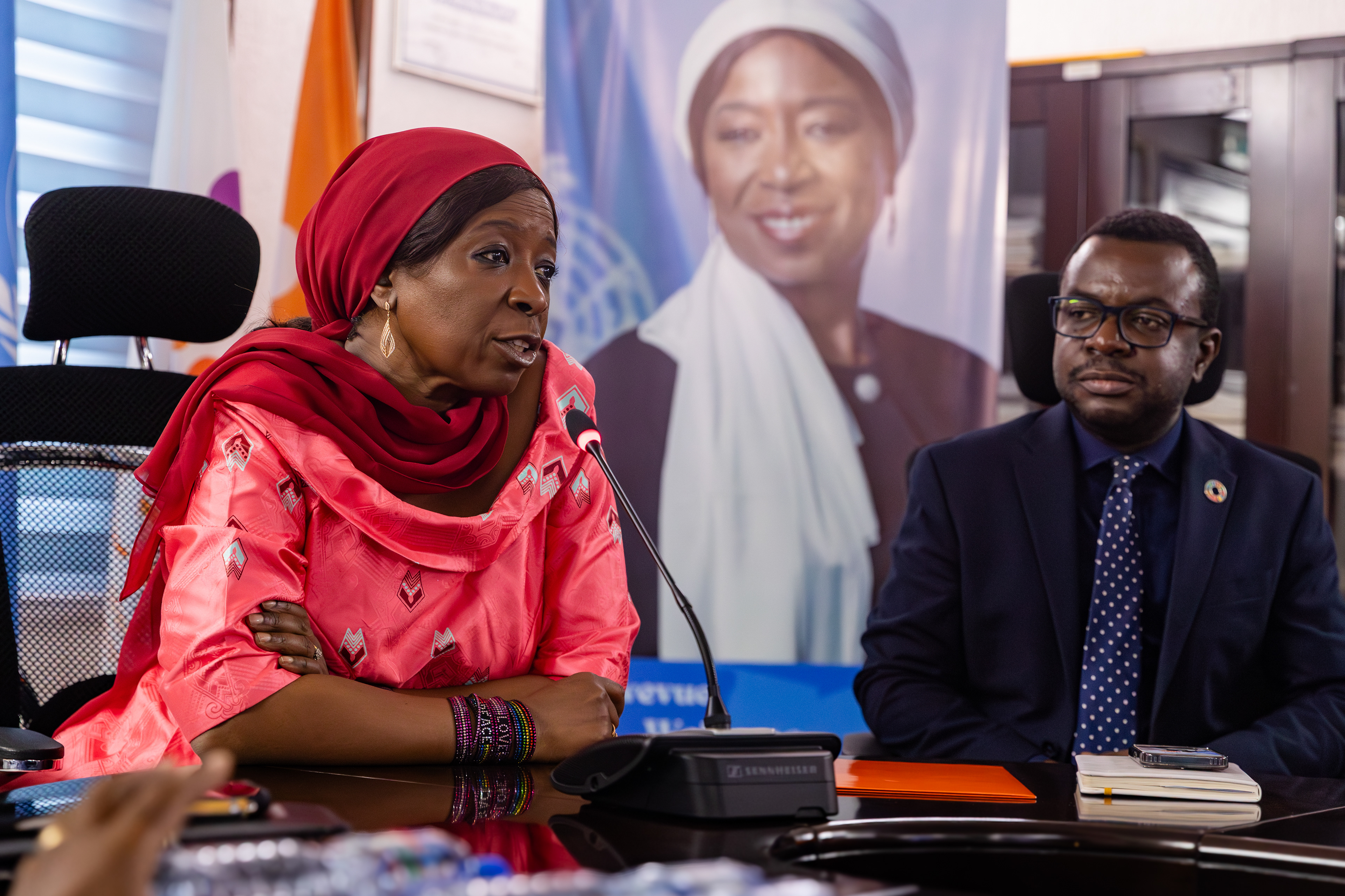 Dr. Diene Keita, United Nations Assistant Secretary-General and UNFPA Executive Director, visits the UNFPA Country Office in Lomé, Togo, on 9 December 2025, where she meets with staff to discuss ongoing programmes and priorities.