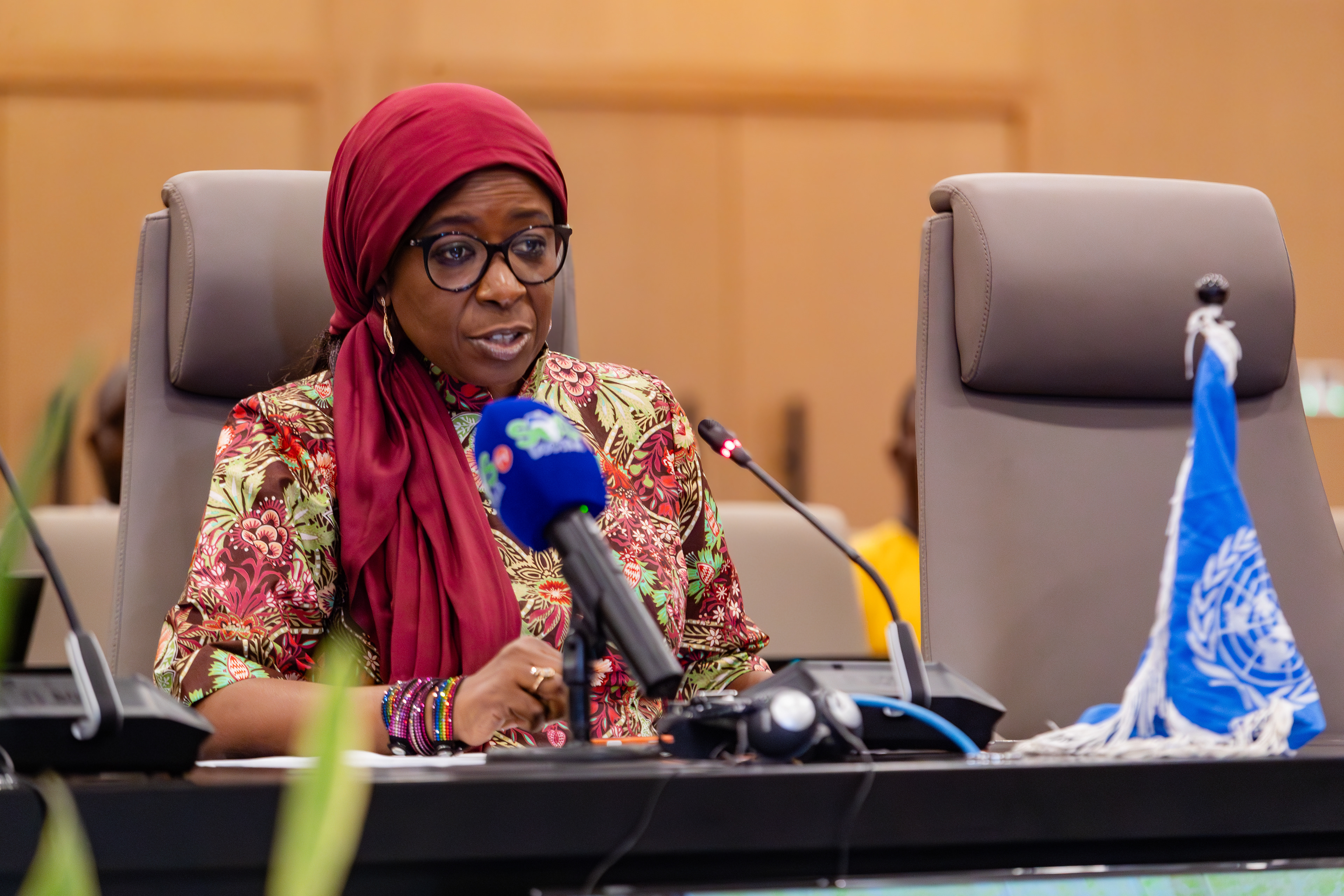 Dr. Diene Keita, United Nations Assistant Secretary-General and Executive Director of UNFPA, delivers her remarks during a high-level meeting at the 9th Pan-African Congress in Lomé, Togo, on 8 December 2025.