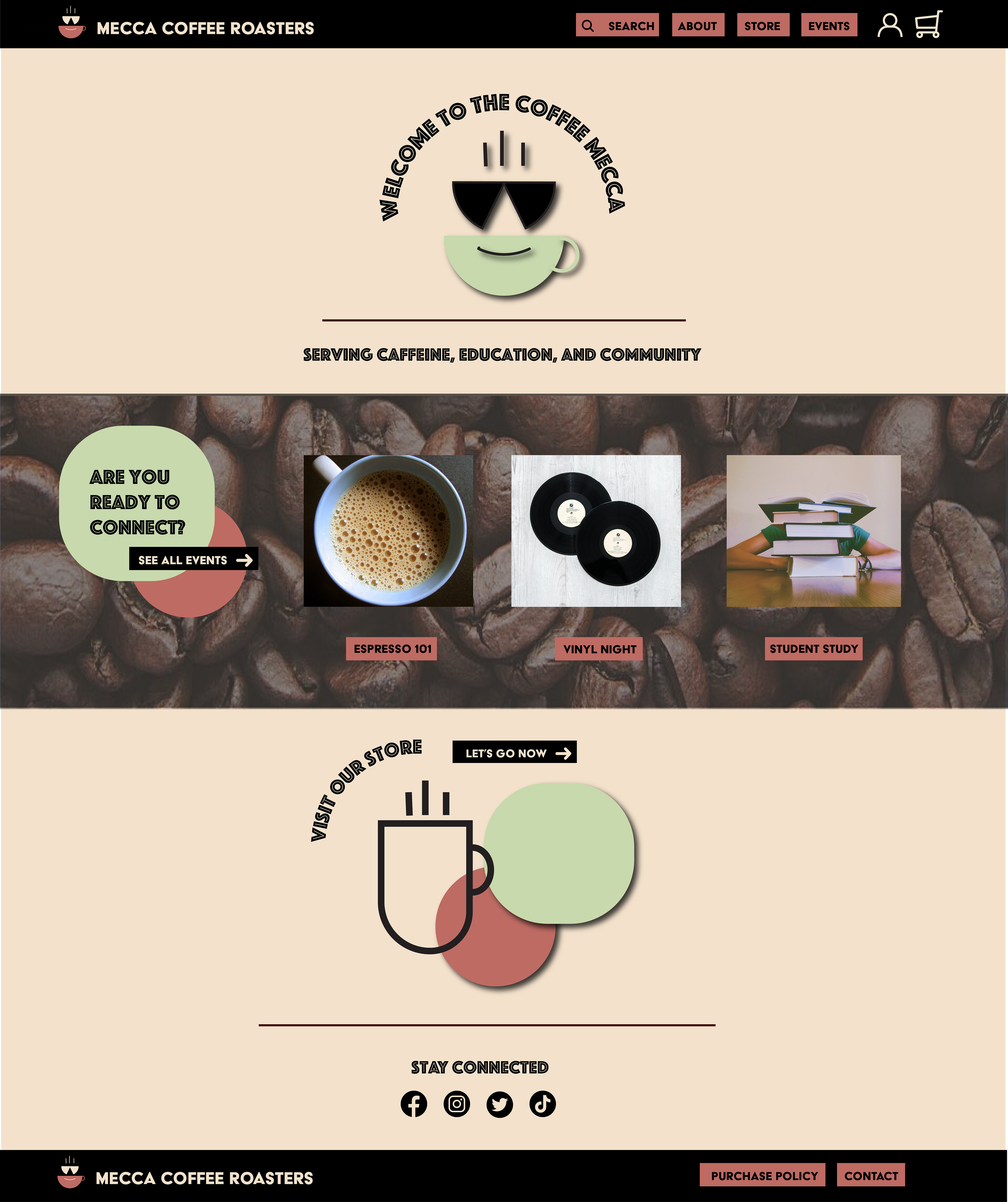 Web Design- Mecca Coffee Roasters Homepage