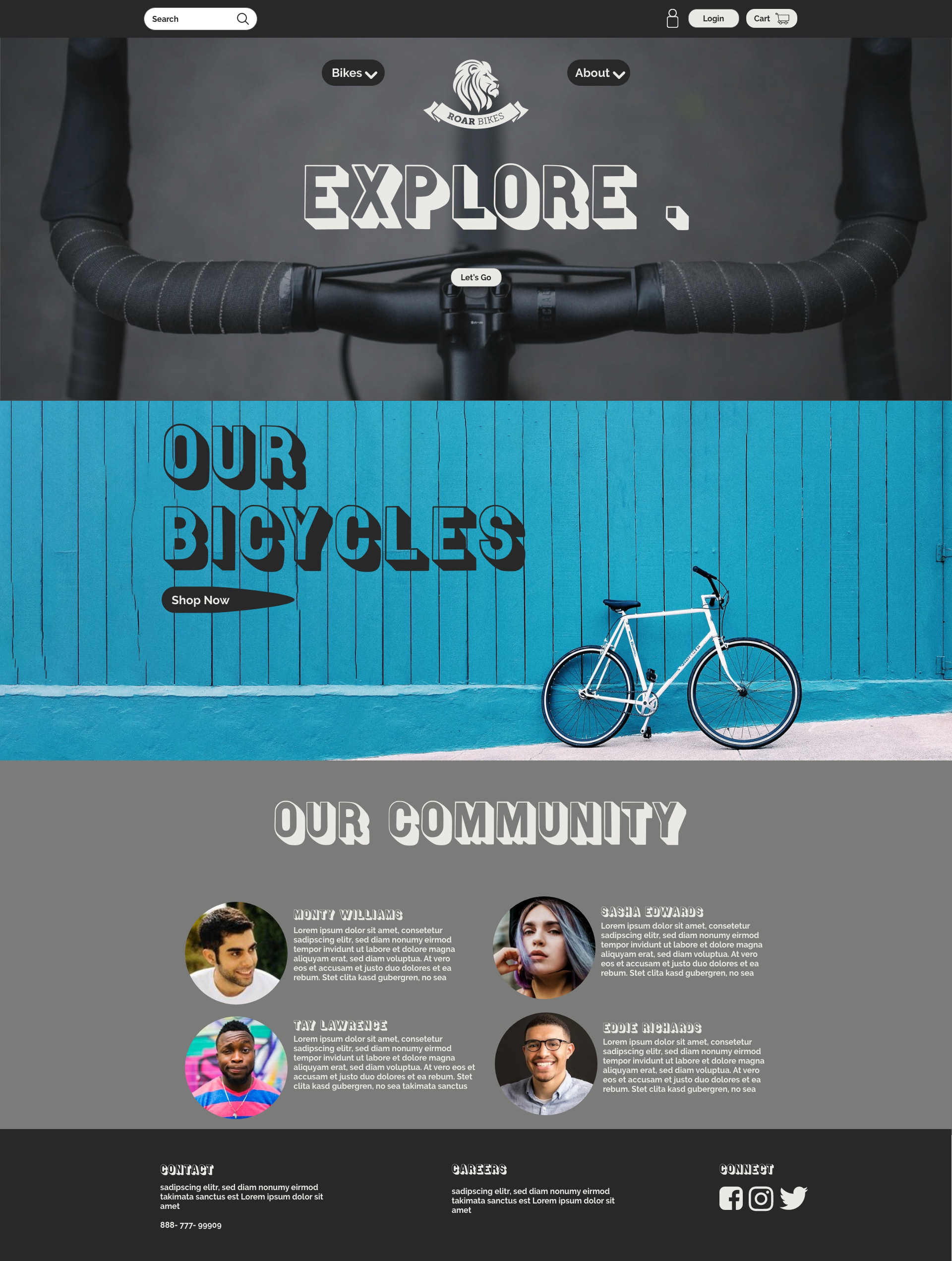 Web Design- Roar Bikes. 