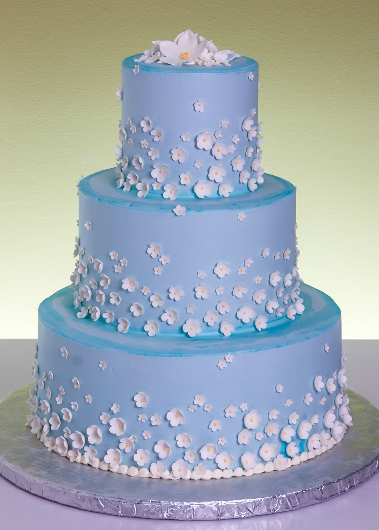 Falling Blossoms Wedding Cake