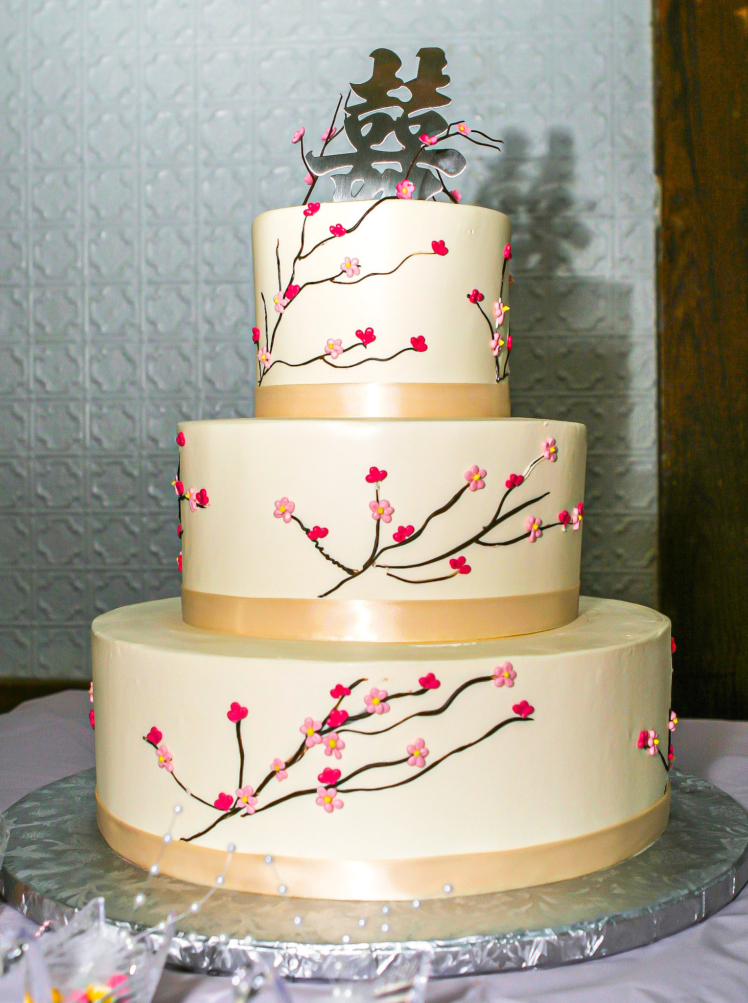 Icing Cherry Blossom Wedding Cake