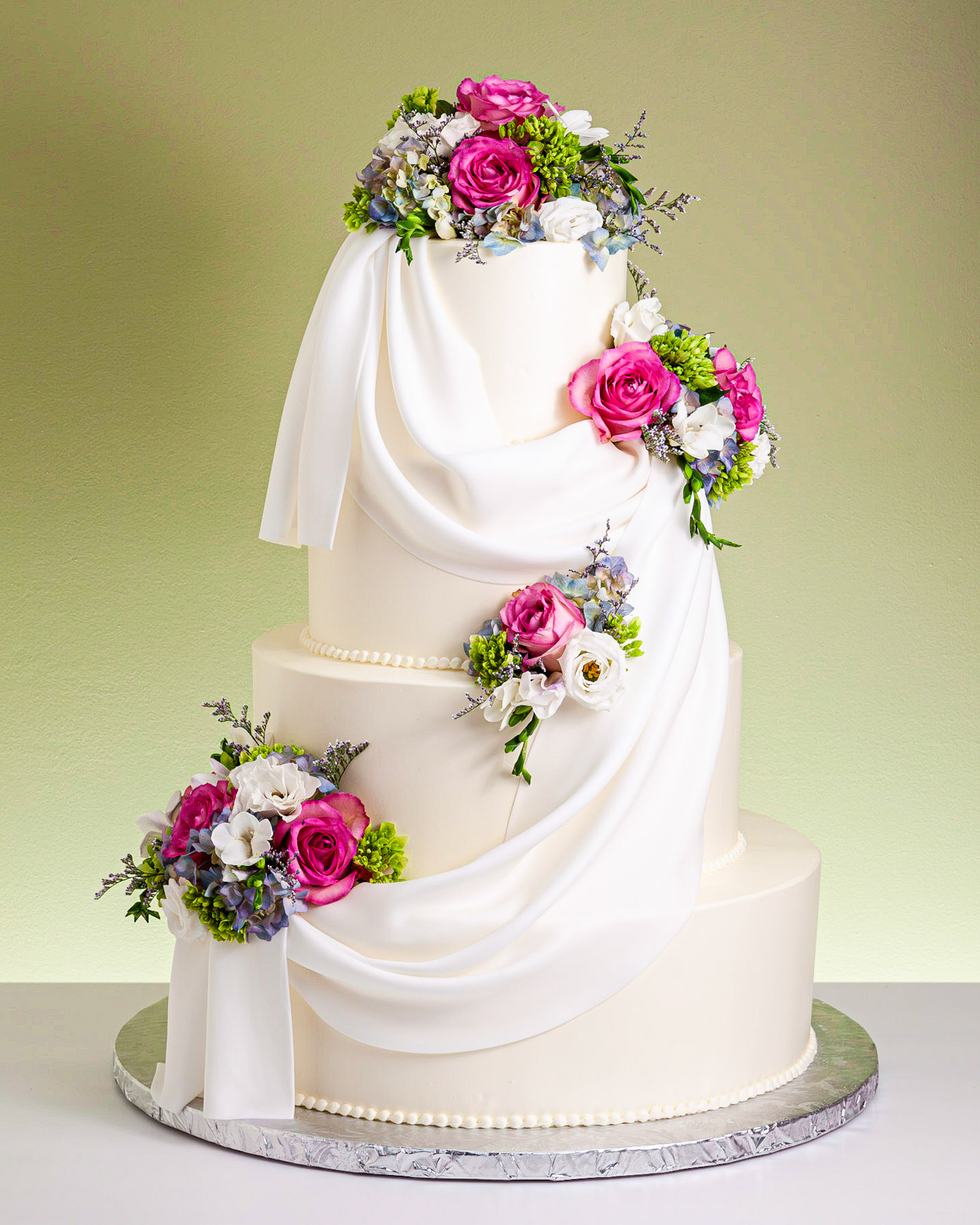 French Drape Wedding Cake
