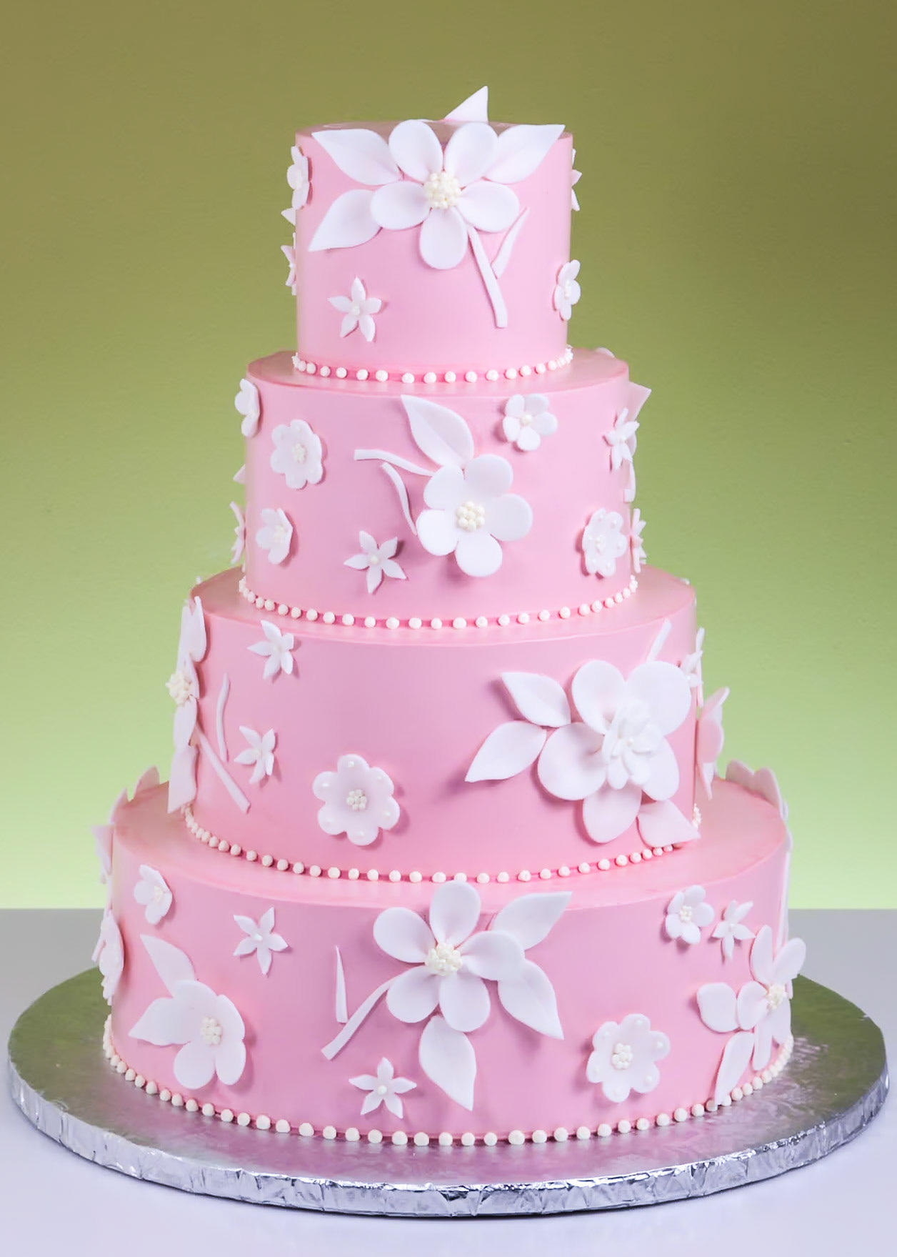 Pink Fantasy Flowers Wedding Cake
