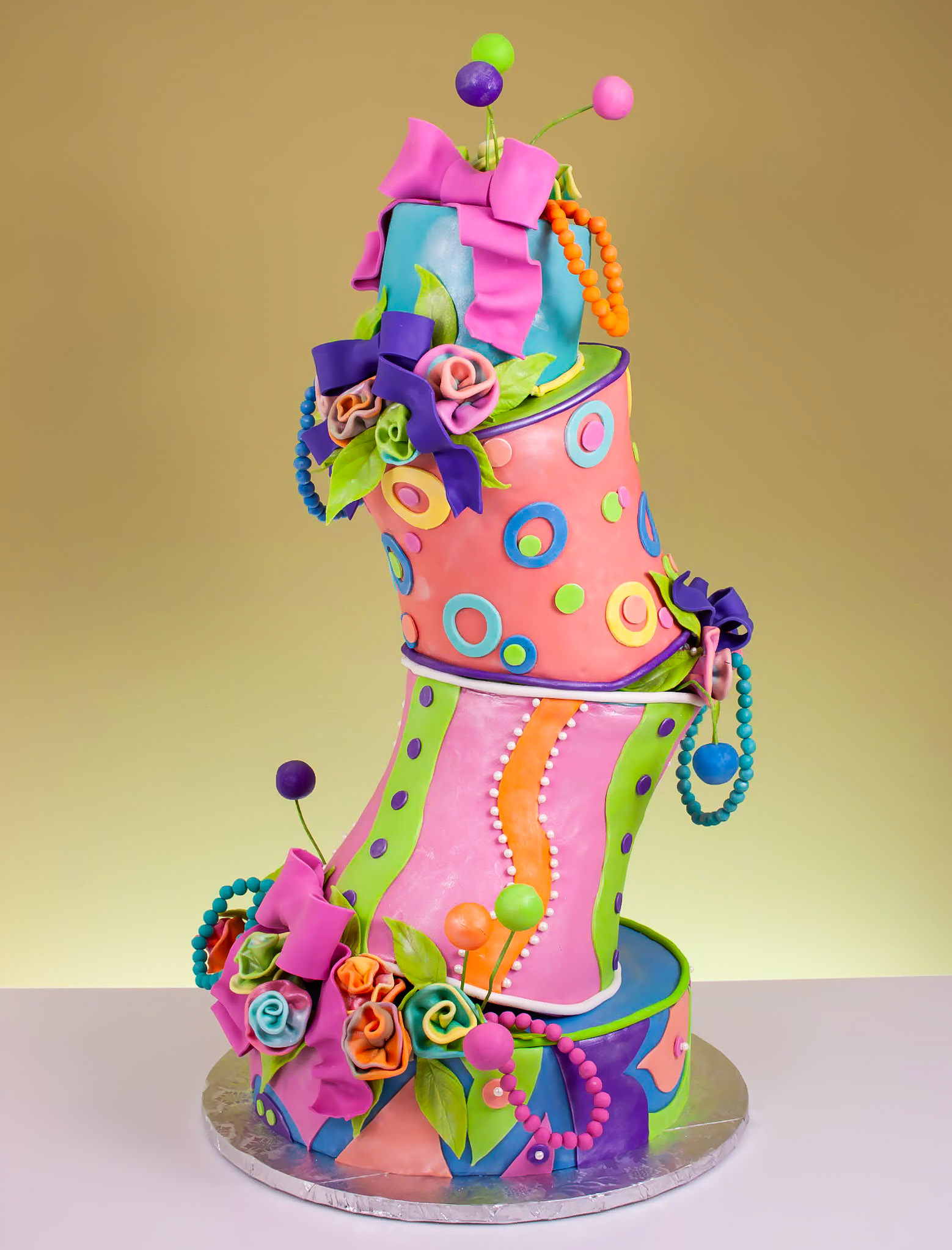 Tipsy Topsy Turvy Wedding Cake