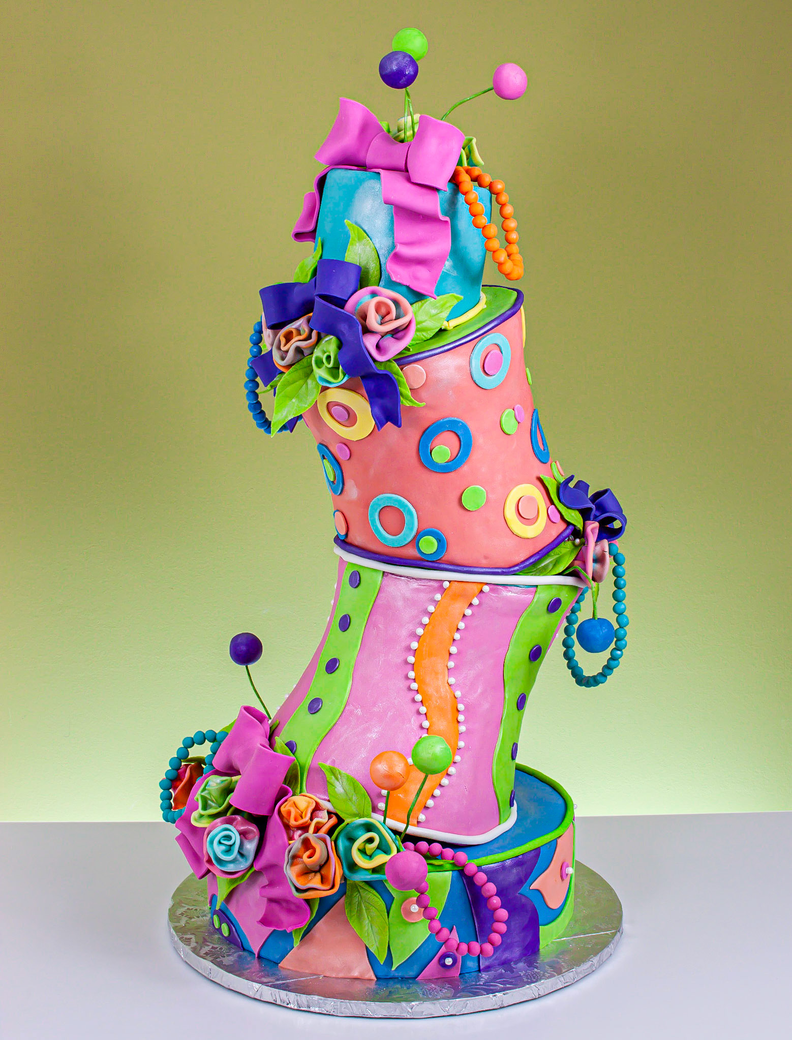 Tipsy Topsy Turvy Wedding Cake