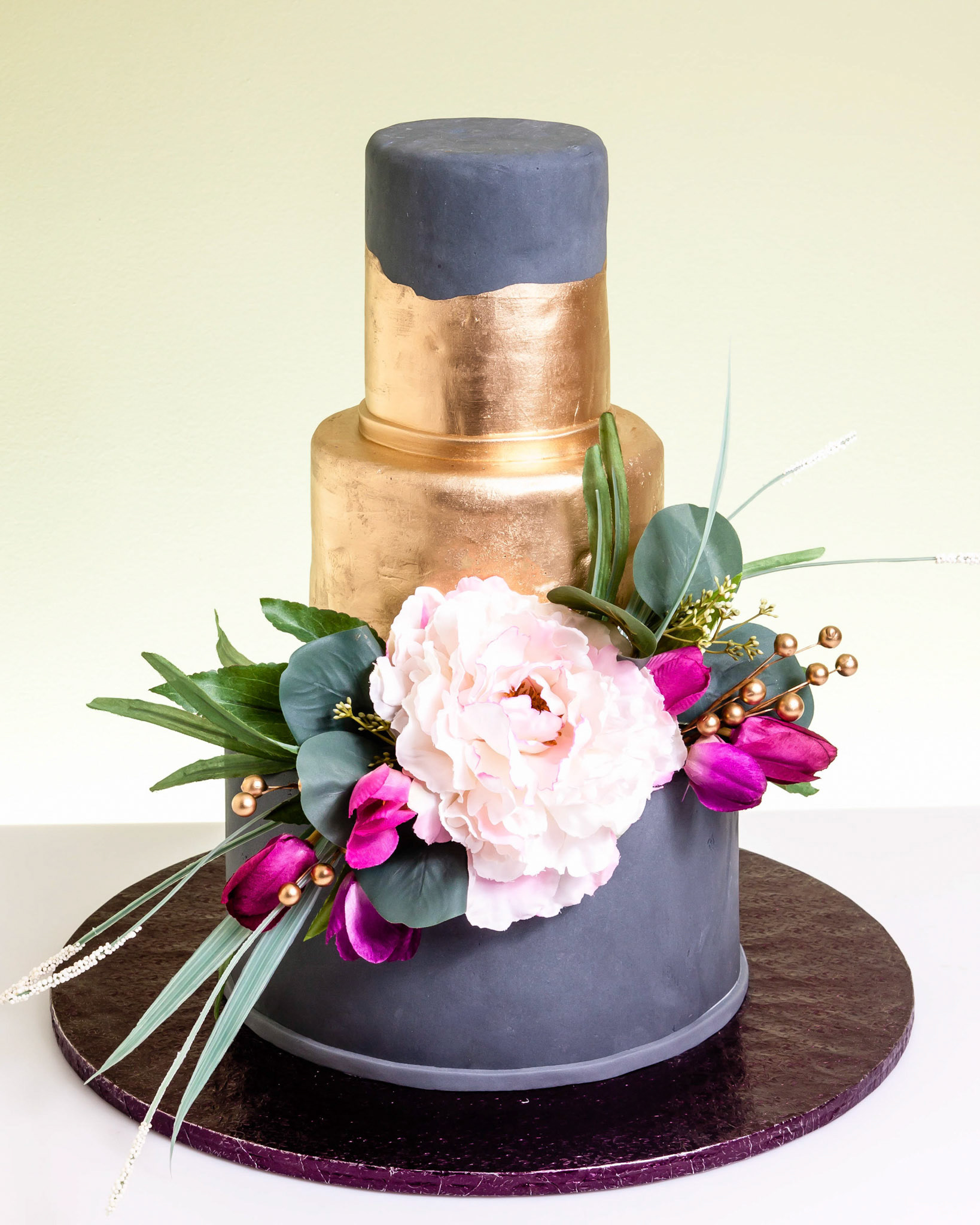 Gold Inlaid Wedding Cake