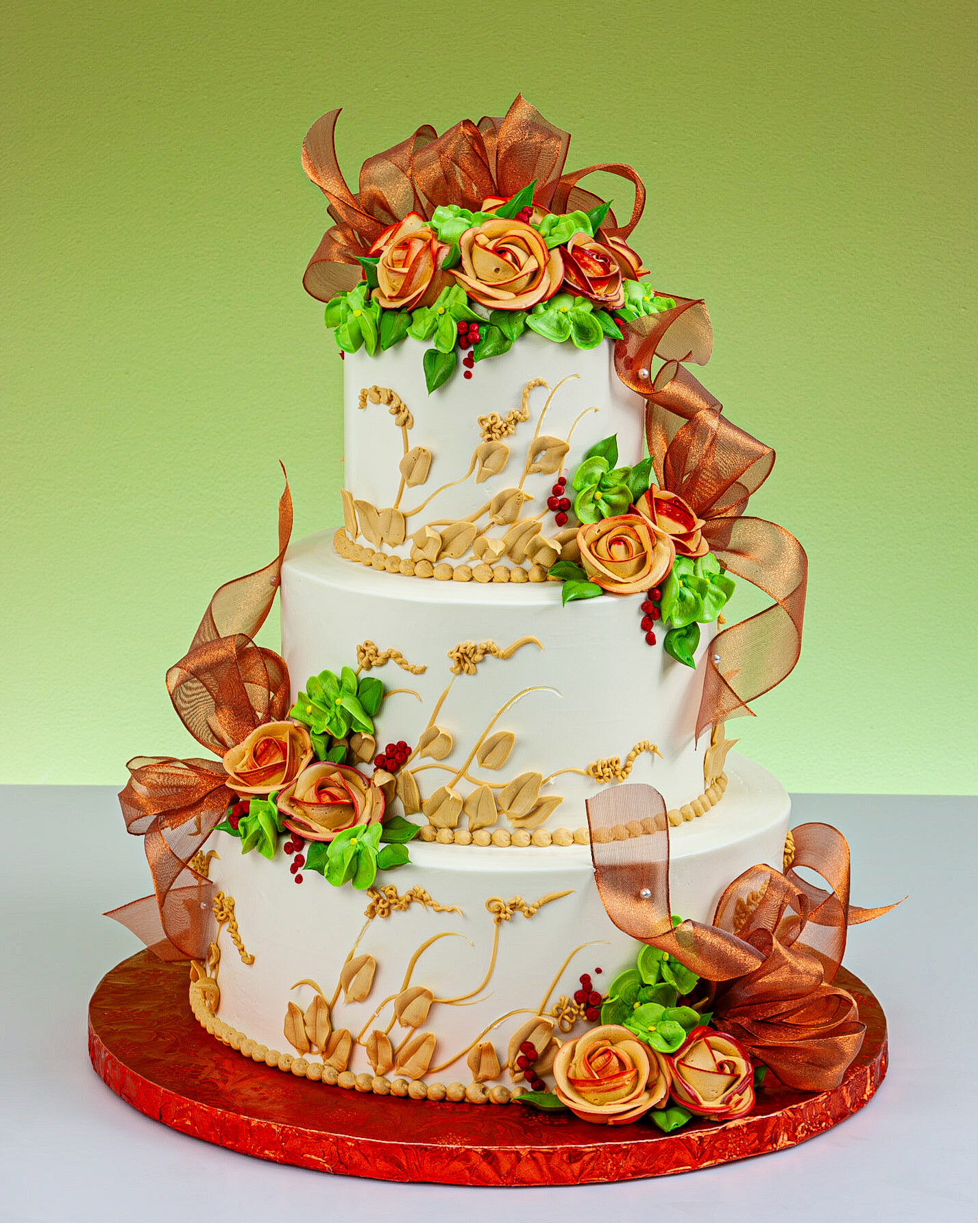 Wheat in the Wind Wedding Cake
