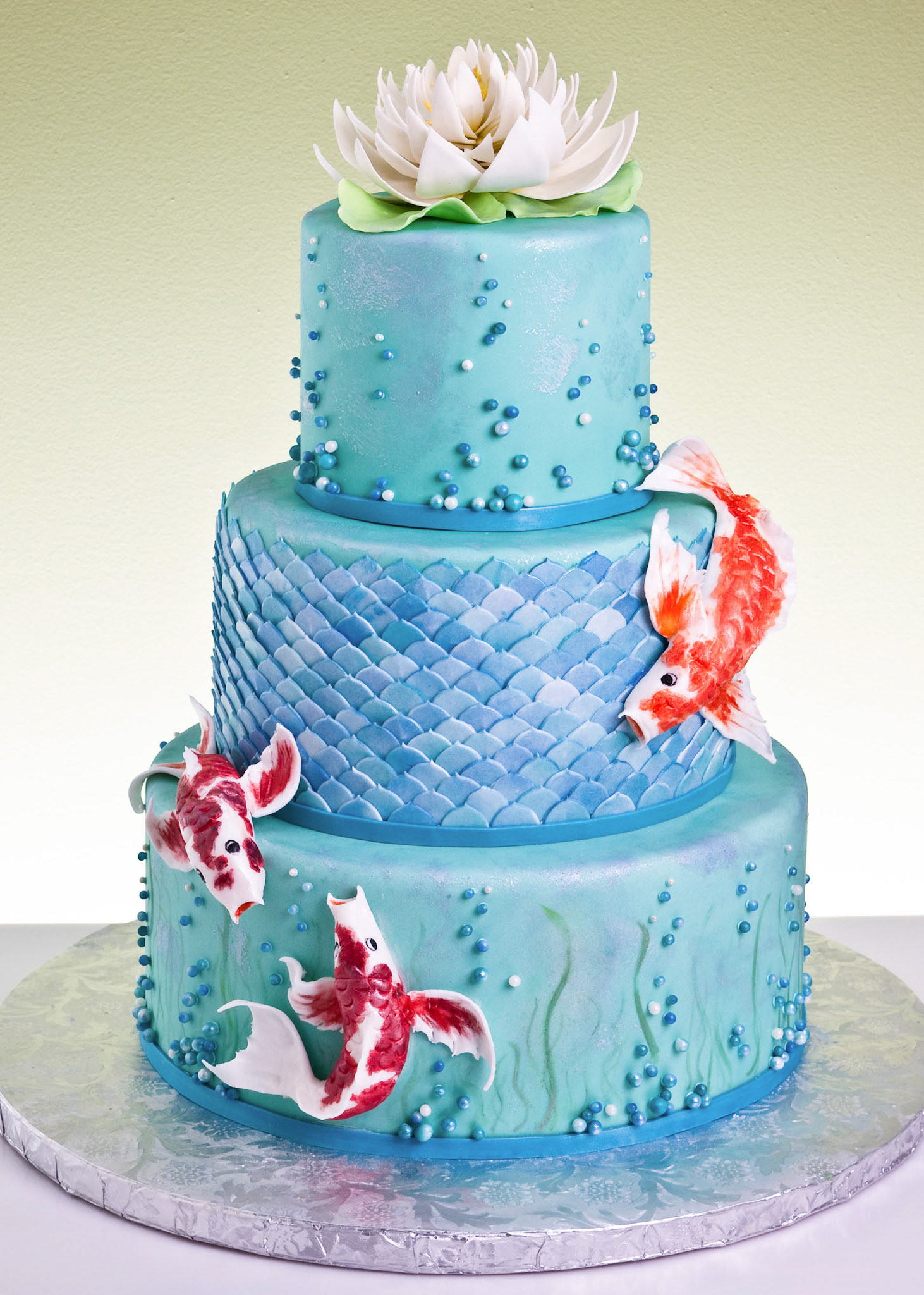 Lotus & Koi Wedding Cake