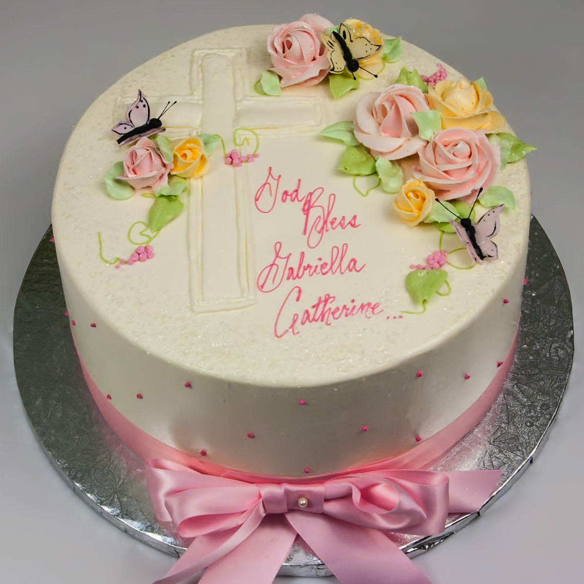Cross & Floral Cake 