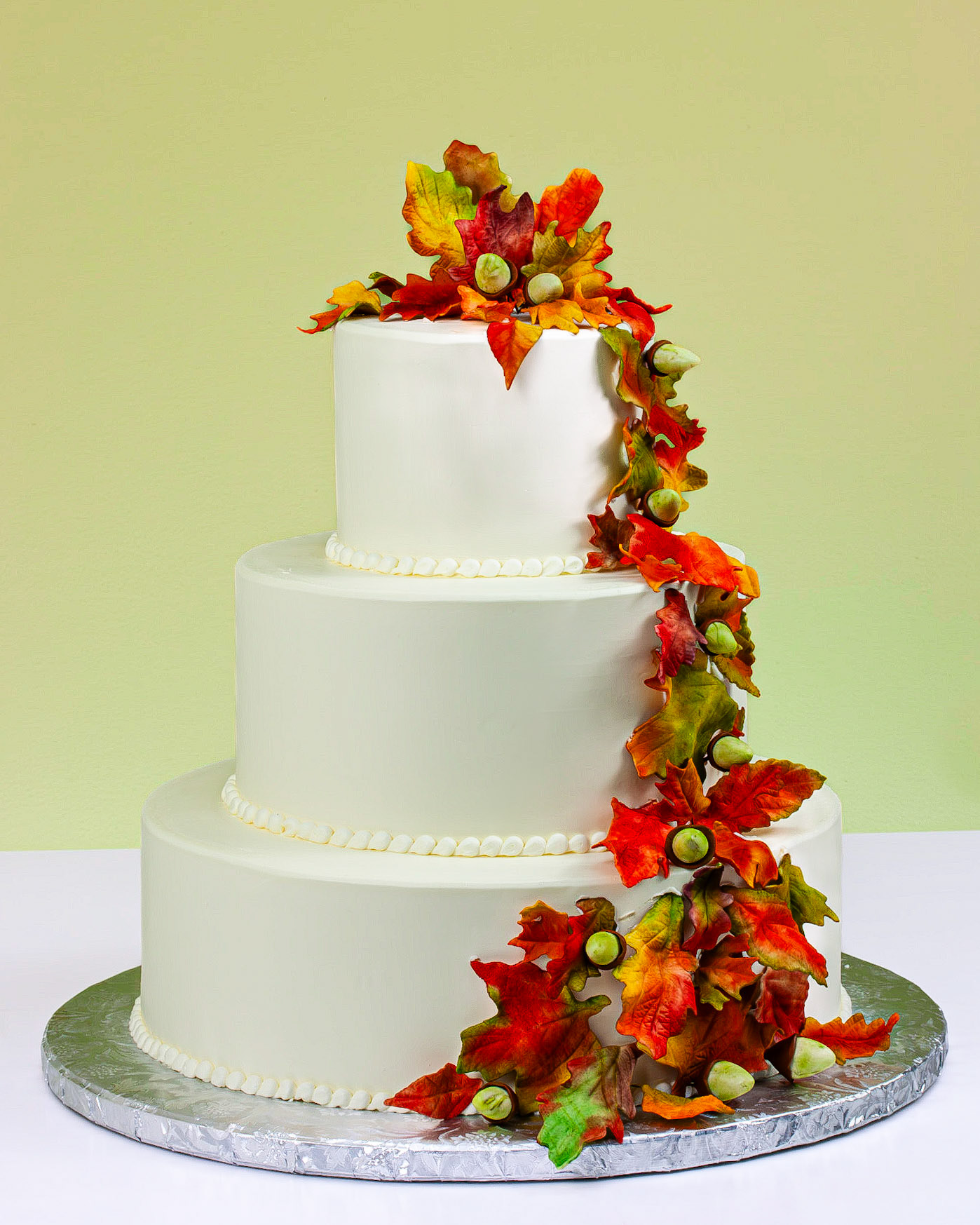 Acorns & Leaves Wedding Cake