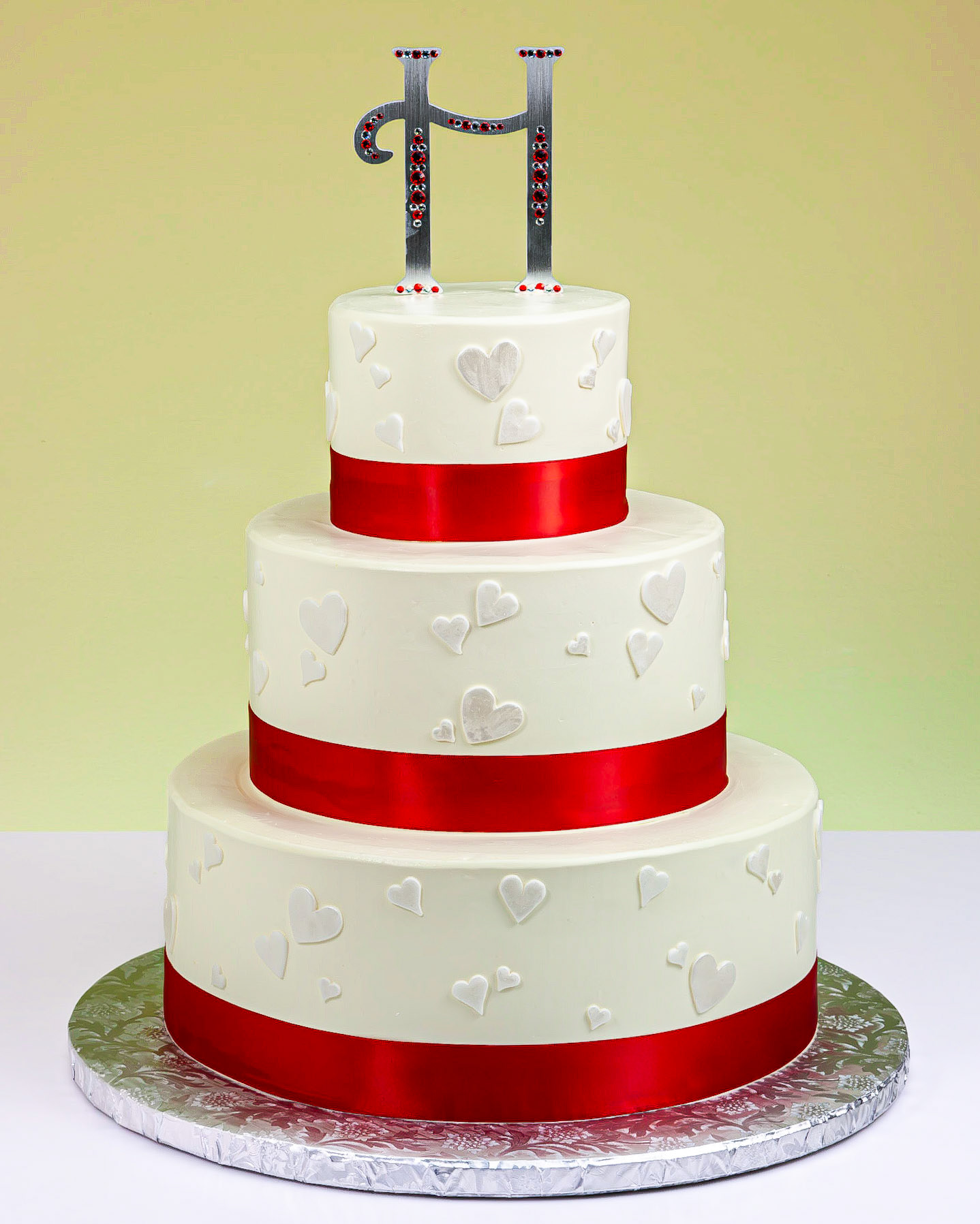 Sugar Hearts Wedding Cake