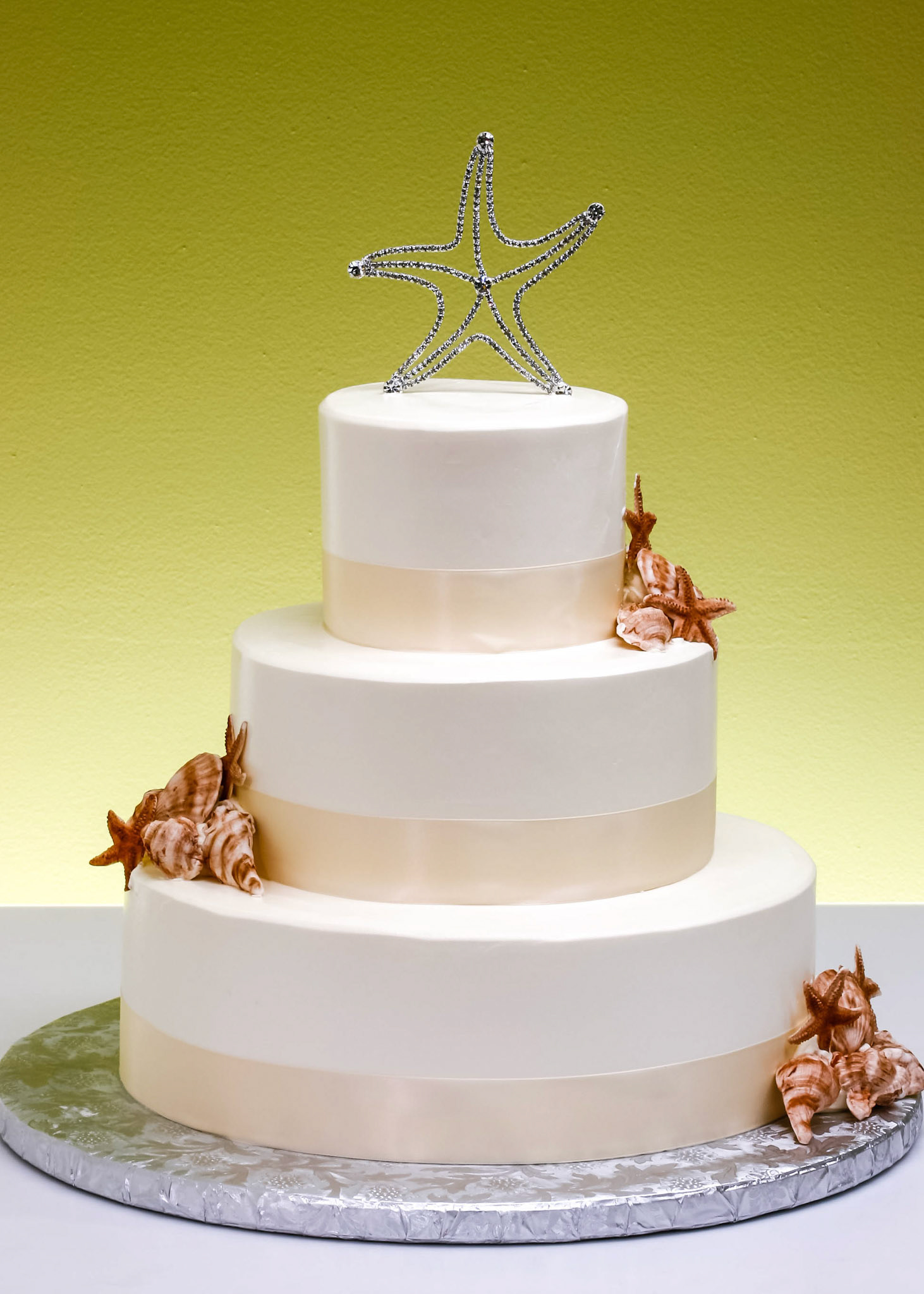 Seashell with Star Burst Wedding Cake