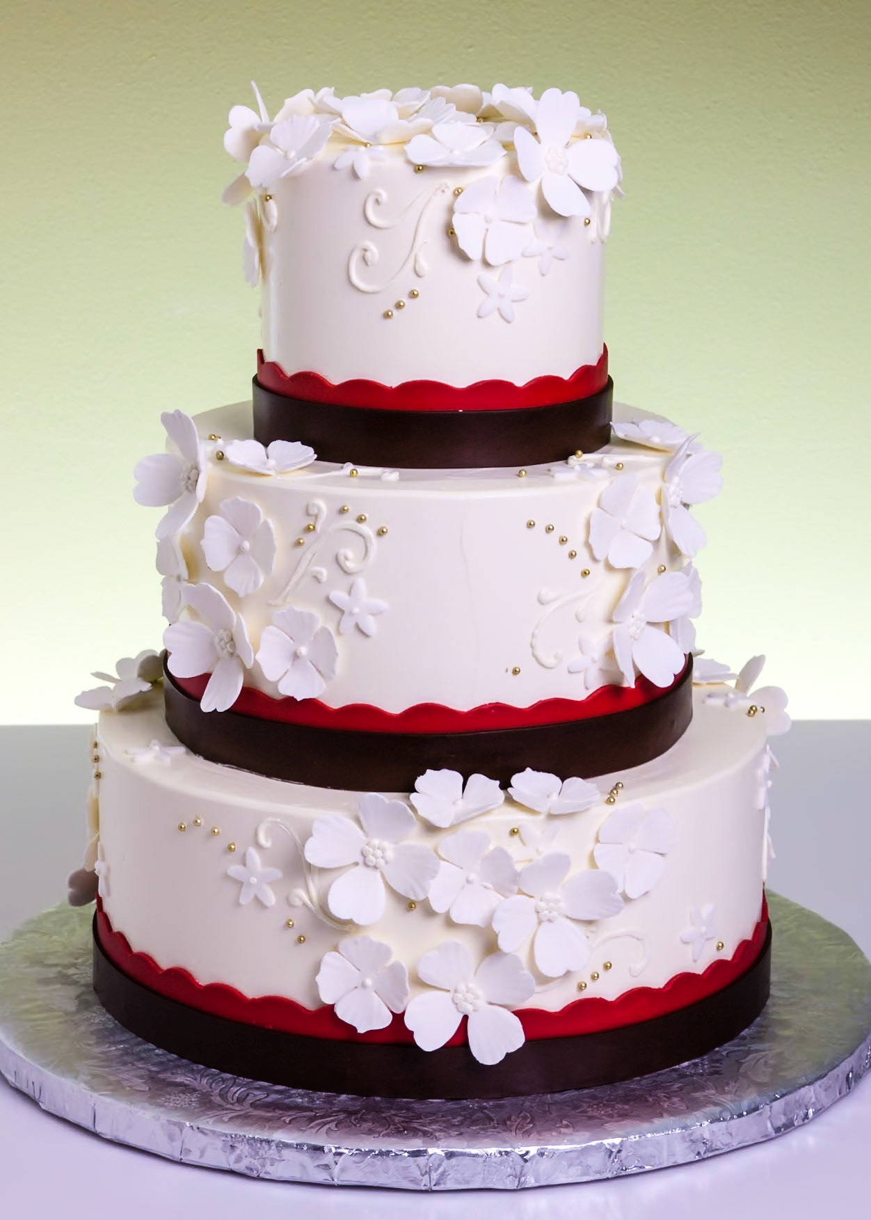 Funky Blossoms Wedding Cake