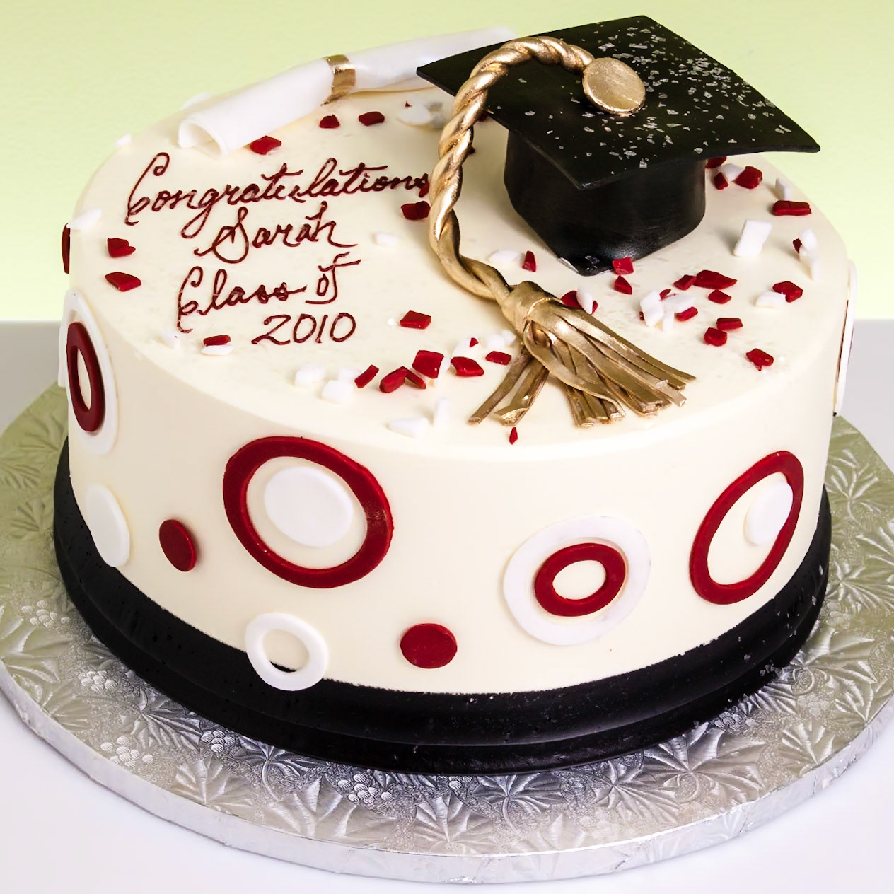 Golden Tassel Graduation Cake