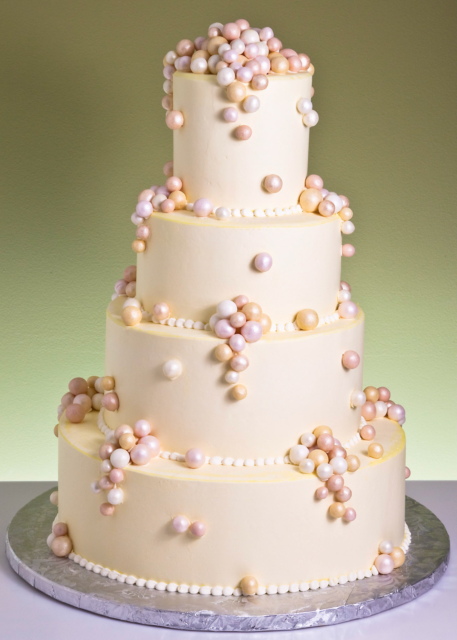 Mimosa Delight Wedding Cake