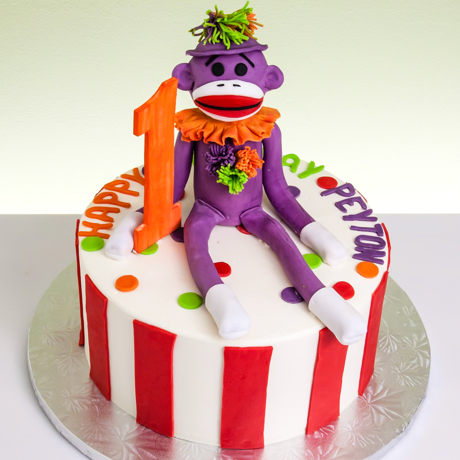Party Sock Monkey Cake